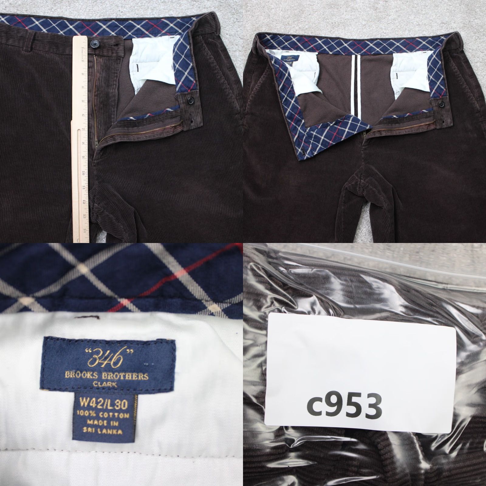 Brooks Brothers Brooks Brothers 346 Pants Mens 42x30 Brown Cotton Corduroy Flat Front Dress Pants Regular Pockets Solid Vintage No Size US 42 / EU 58 - 8 Thumbnail