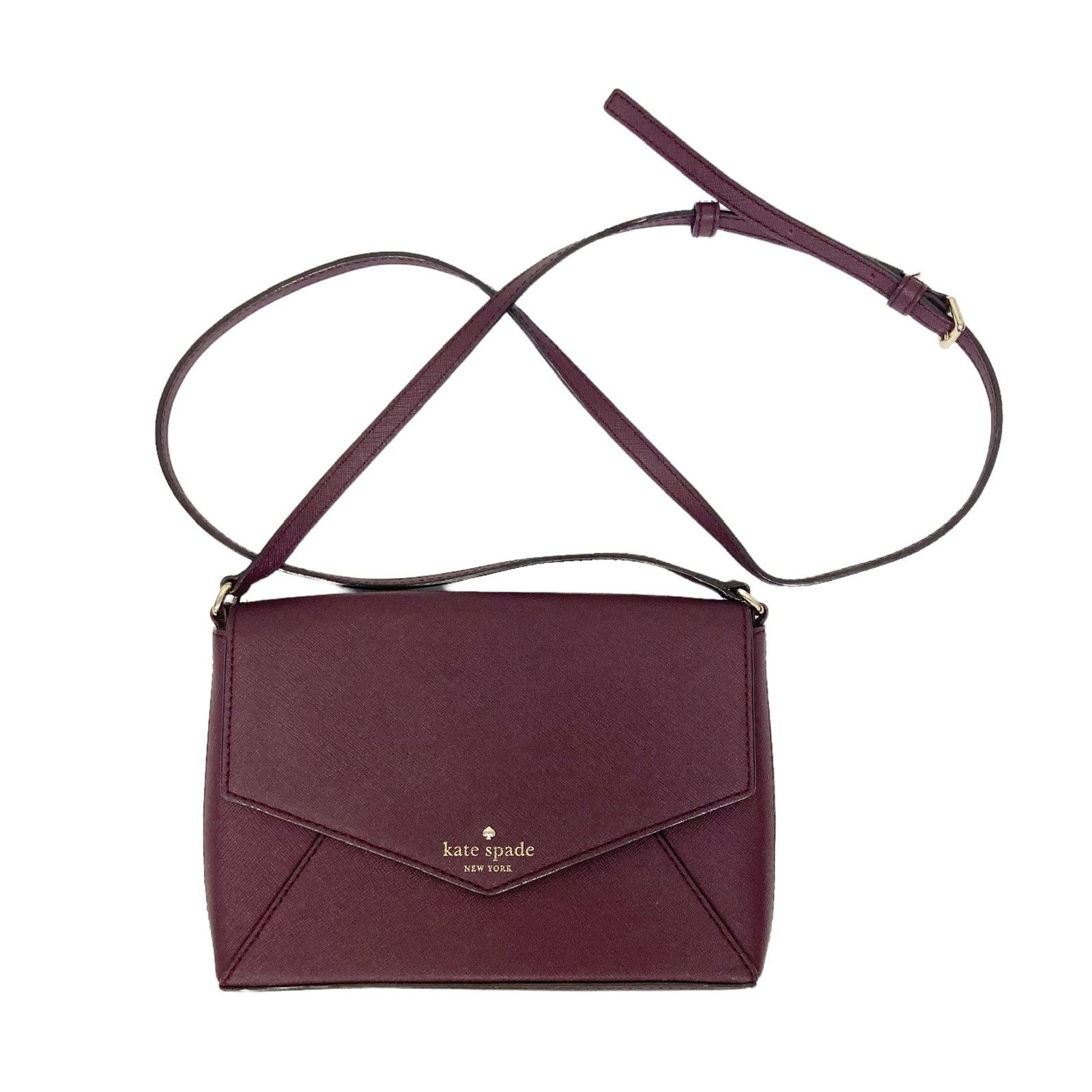 Kate Spade Kate Spade Maroon Leather Envelope Crossbody Bag Size ONE SIZE - 1 Thumbnail