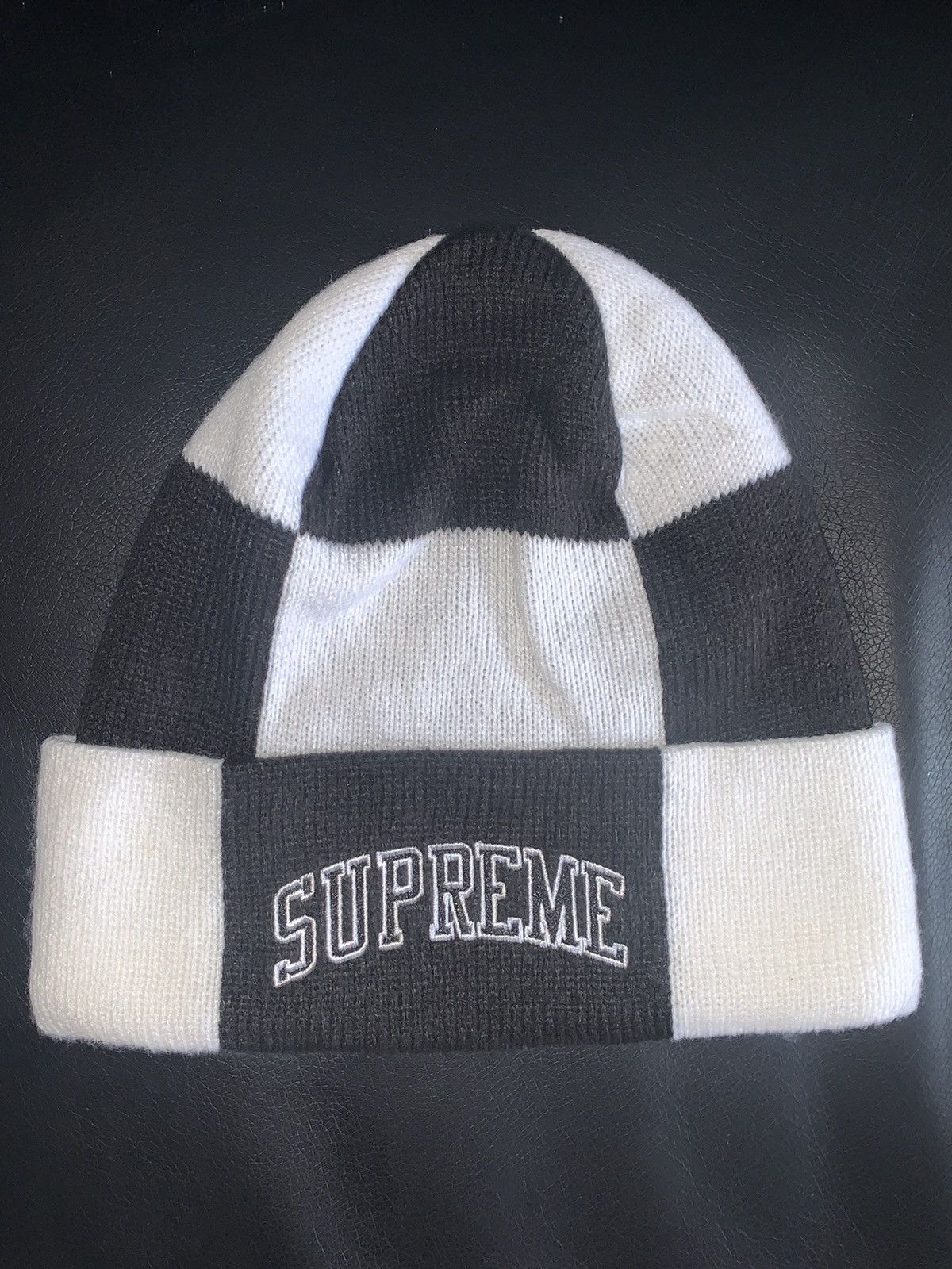 Supreme Supreme Black & White Checkerboard Beanie Size ONE SIZE - 3 Thumbnail