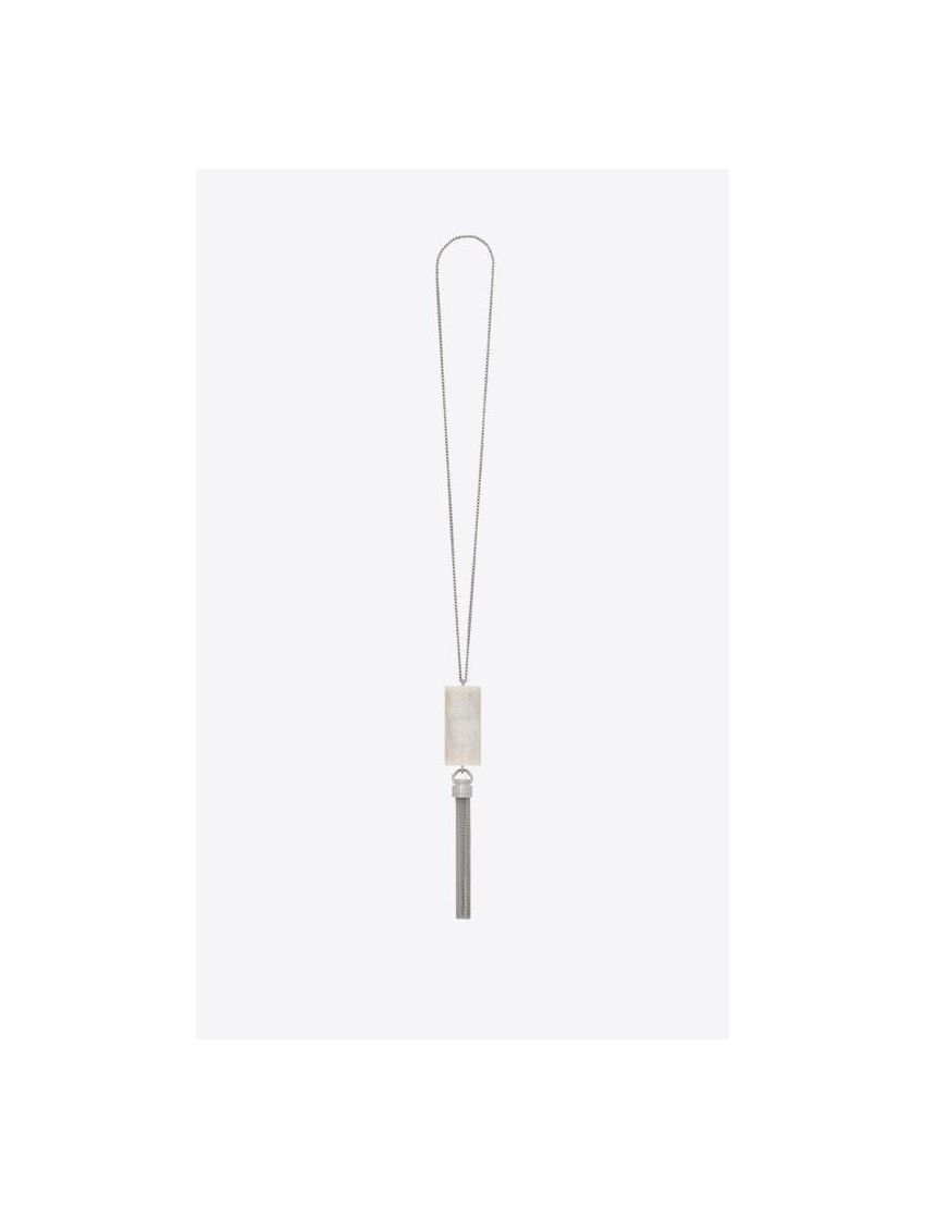 Saint Laurent Paris o1bcso1str1224 Size:OS/Angelica Mini Tube Necklace in Silver Size ONE SIZE - 1 Thumbnail