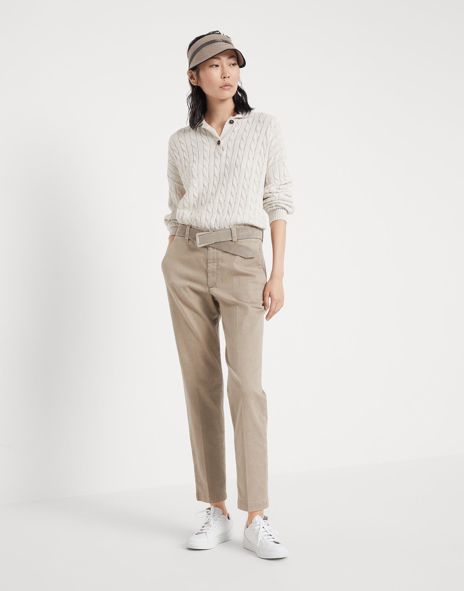 Brunello Cucinelli o1w1db10825 Woman Dyed Pants in Medium Brown Size 27" / US 4 / IT 40 - 4 Thumbnail