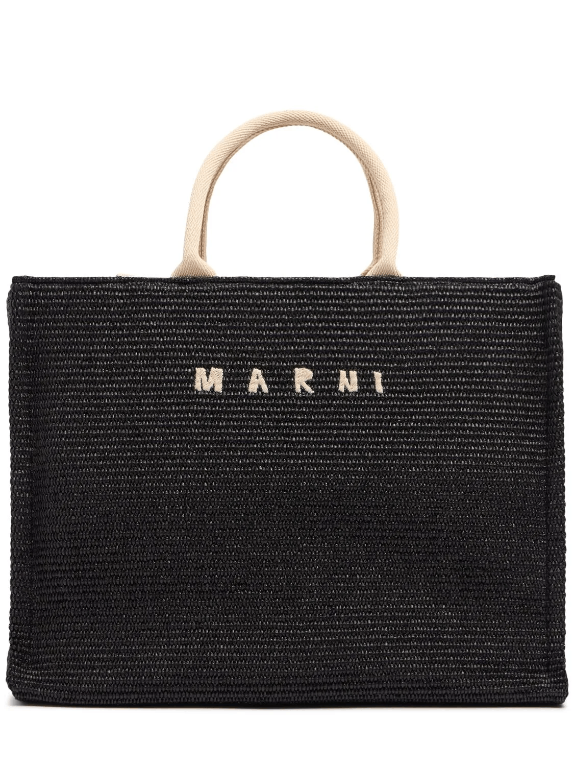 Marni MARNI Black Raffia-Effect Tote Bag New Authentic Size ONE SIZE - 1 Thumbnail