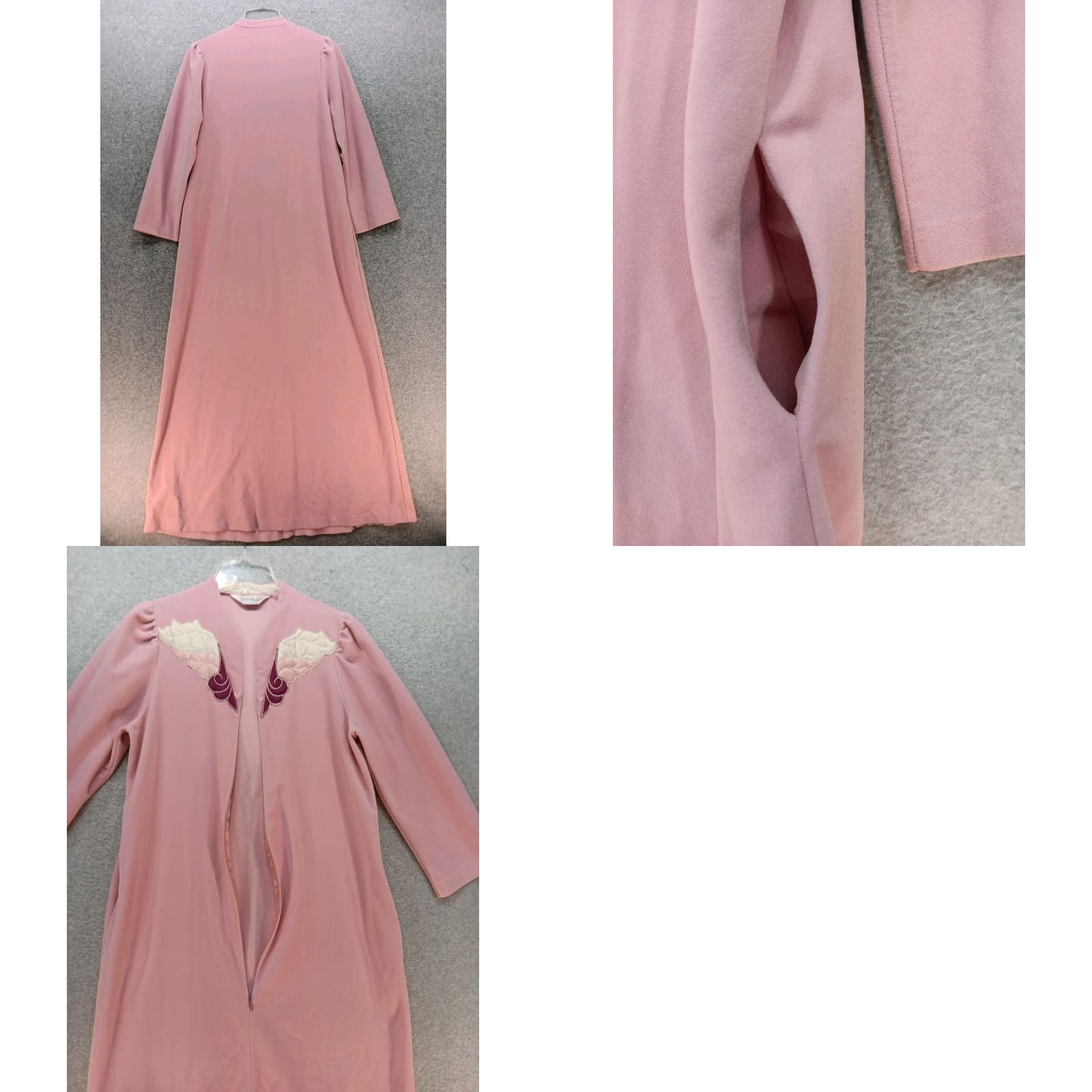 Vintage VINTAGE Vanity Fair VTG 80’s Robe Loungewear Size S Pink Velour Embroidered House Coat Pockets Womens 1980s Size ONE SIZE - 8 Thumbnail