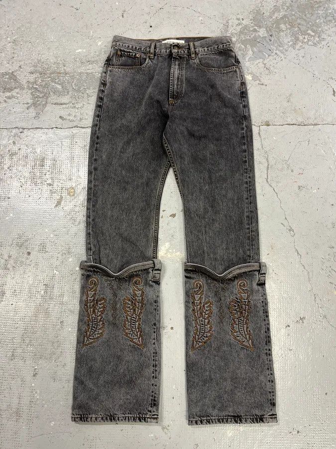 Y/Project SS2023 Y/Project Cow-Boy Brut Grey Astro Denim Jeans Size US 33 - 1 Thumbnail