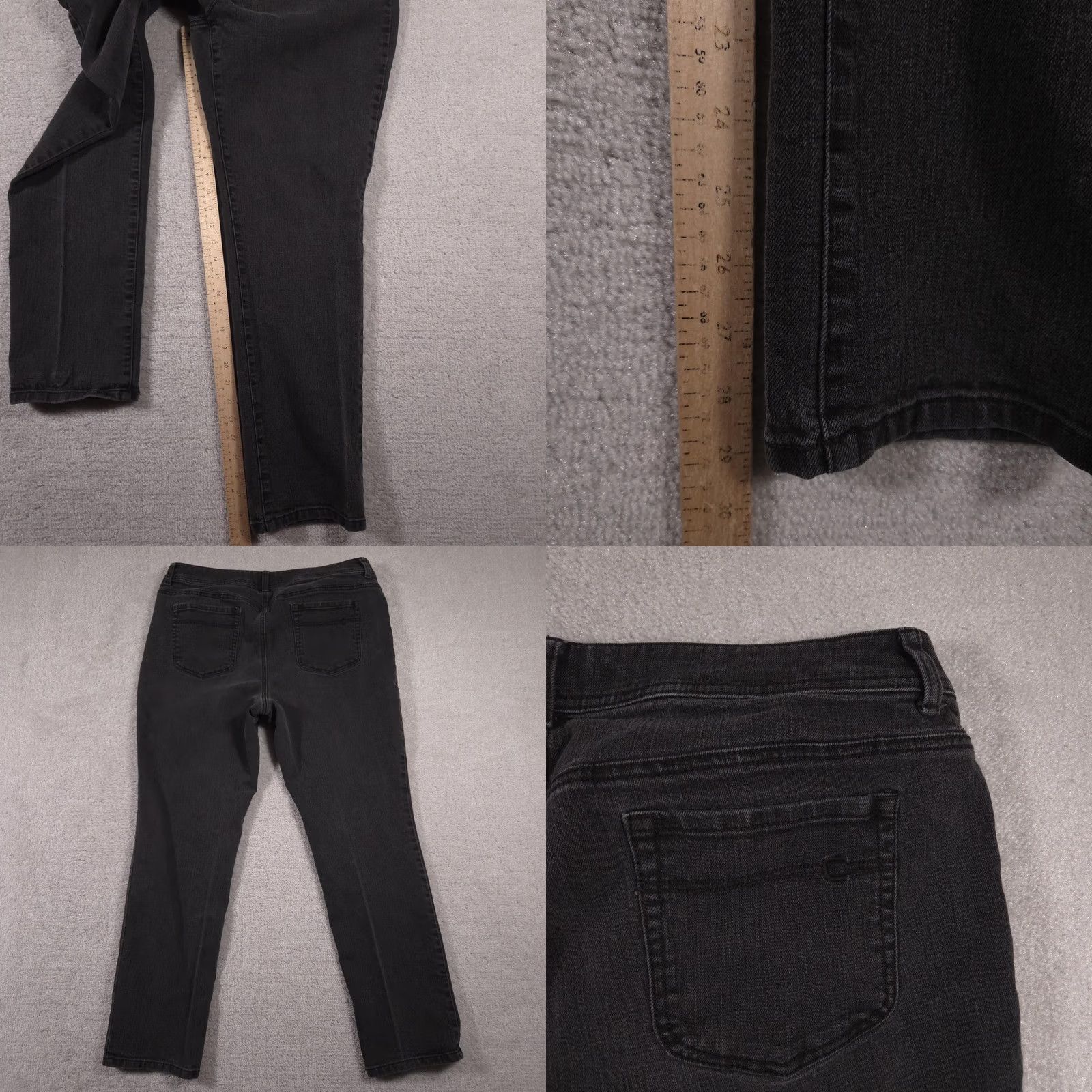 Vintage Chico's Jeans Womens 2.5 Short Black Wash Skinny Denim 5 Pocket Stretch Mid Rise Size 24" / US 00 / IT 34 - 8 Thumbnail