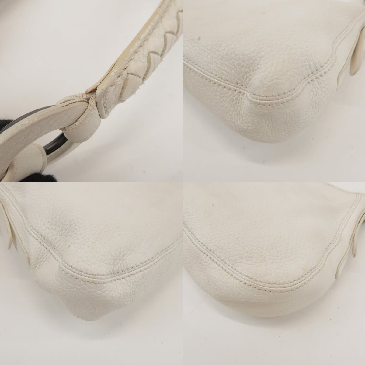Bottega Veneta Bottega Veneta Cervo Leather Shoulder Bag White Size ONE SIZE - 5 Thumbnail