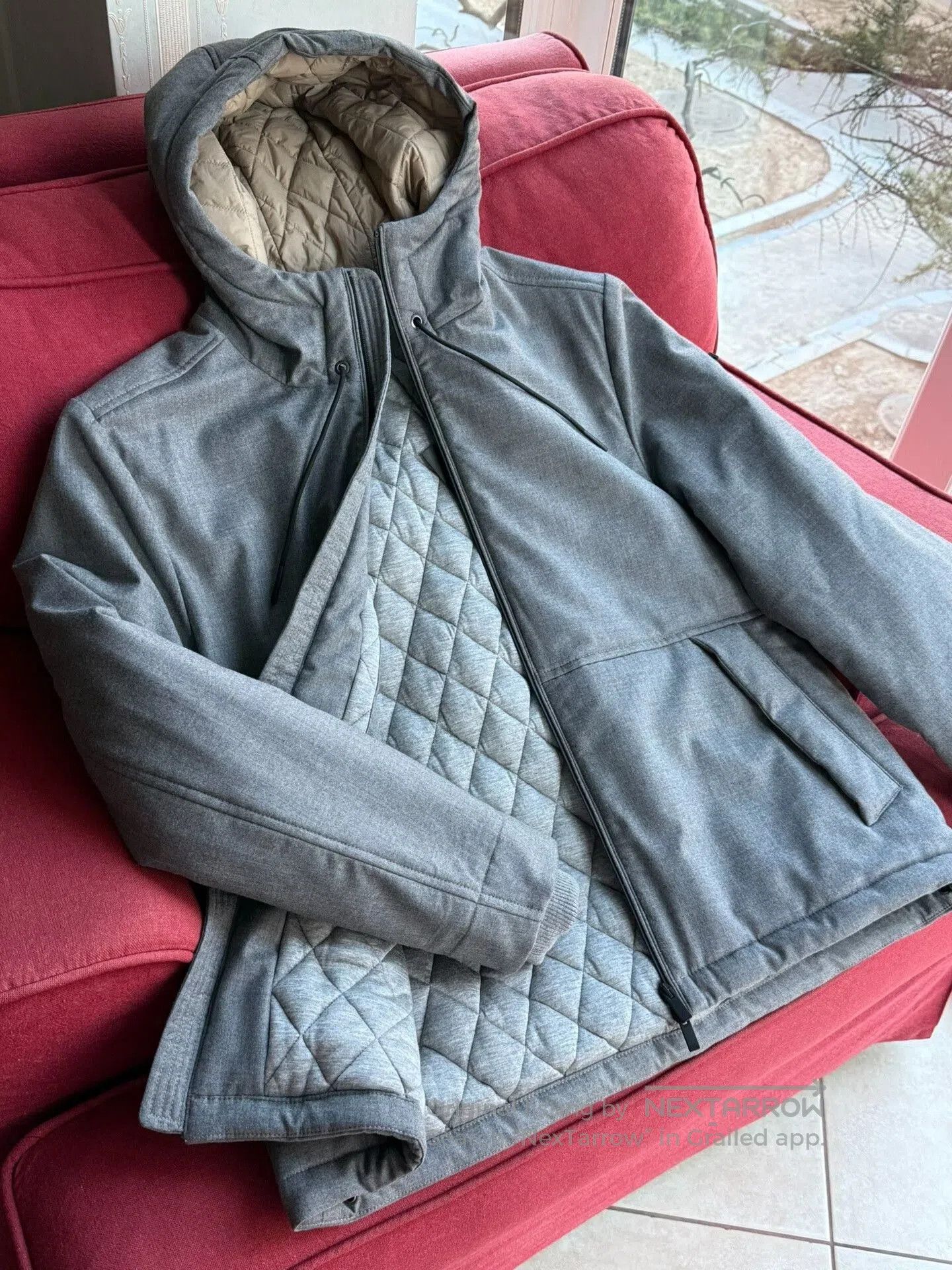 Peserico gray wool parka coat with hood. Size US L / EU 52-54 / 3 - 2 Thumbnail