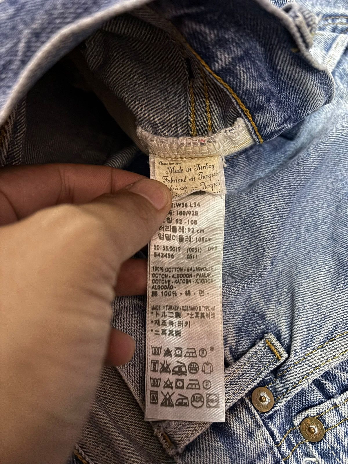 Levi's Vtg 90s Levis 501 Big E Selvedge Distressed Jeans Size US 38 / EU 54 - 11 Thumbnail