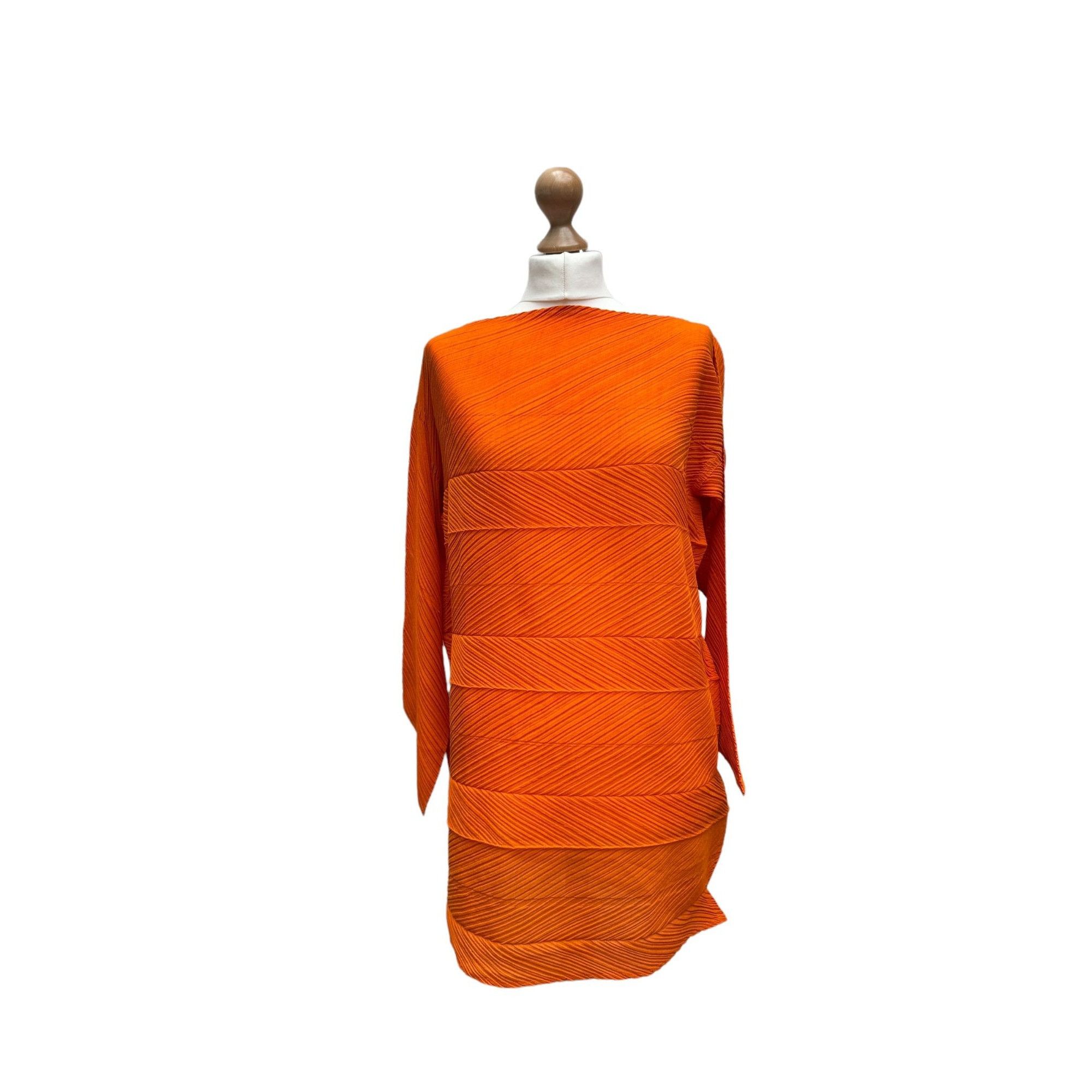 Orange Pleats Please Top