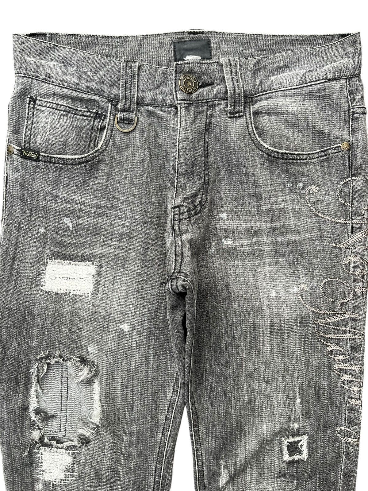 Indian Motorcycle × Norton Vintage Y2K Made in Usa Norton Motorcycle Distressed Jeans Size US 31 - 3 Thumbnail