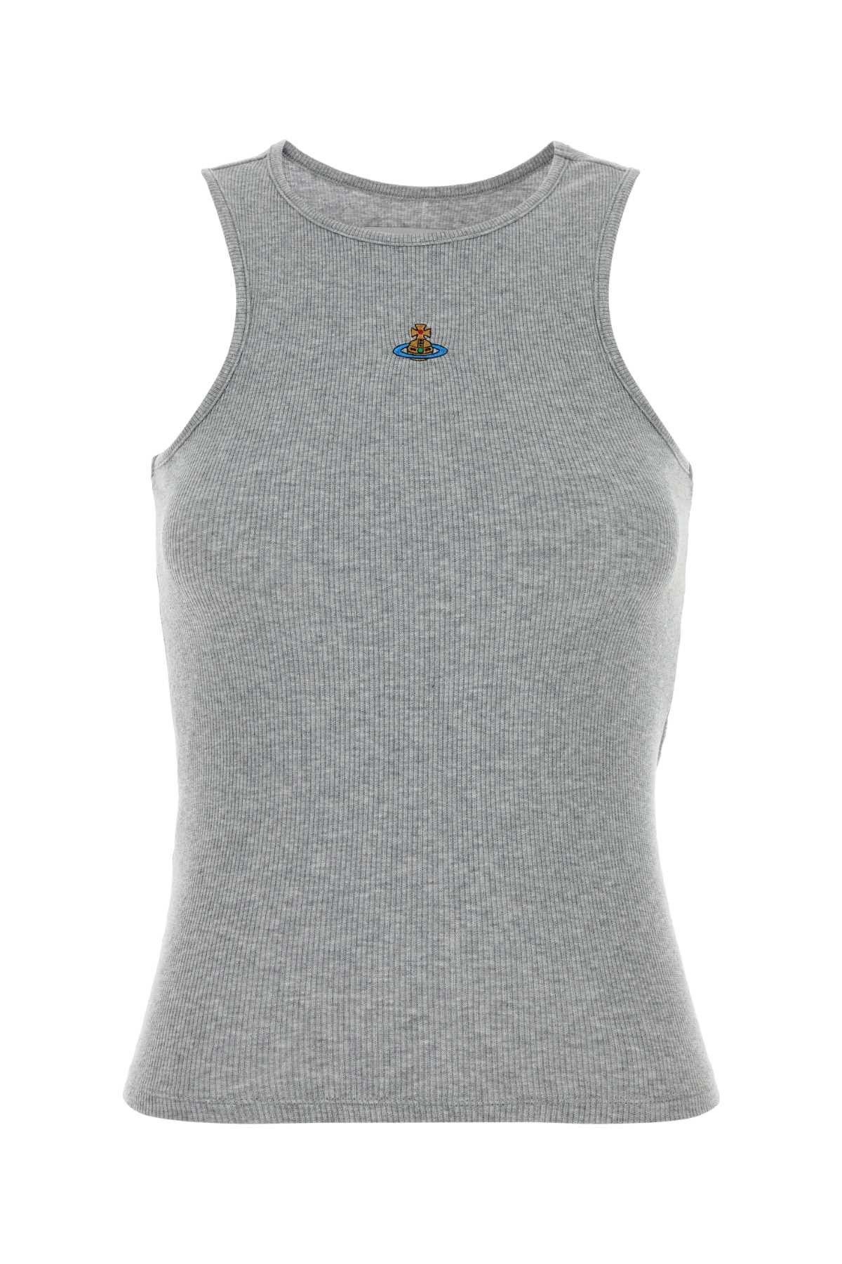 Vivienne Westwood Melange Grey Stretch Cotton 90S Tank Top Size M / US 6-8 / IT 42-44 - 1 Thumbnail