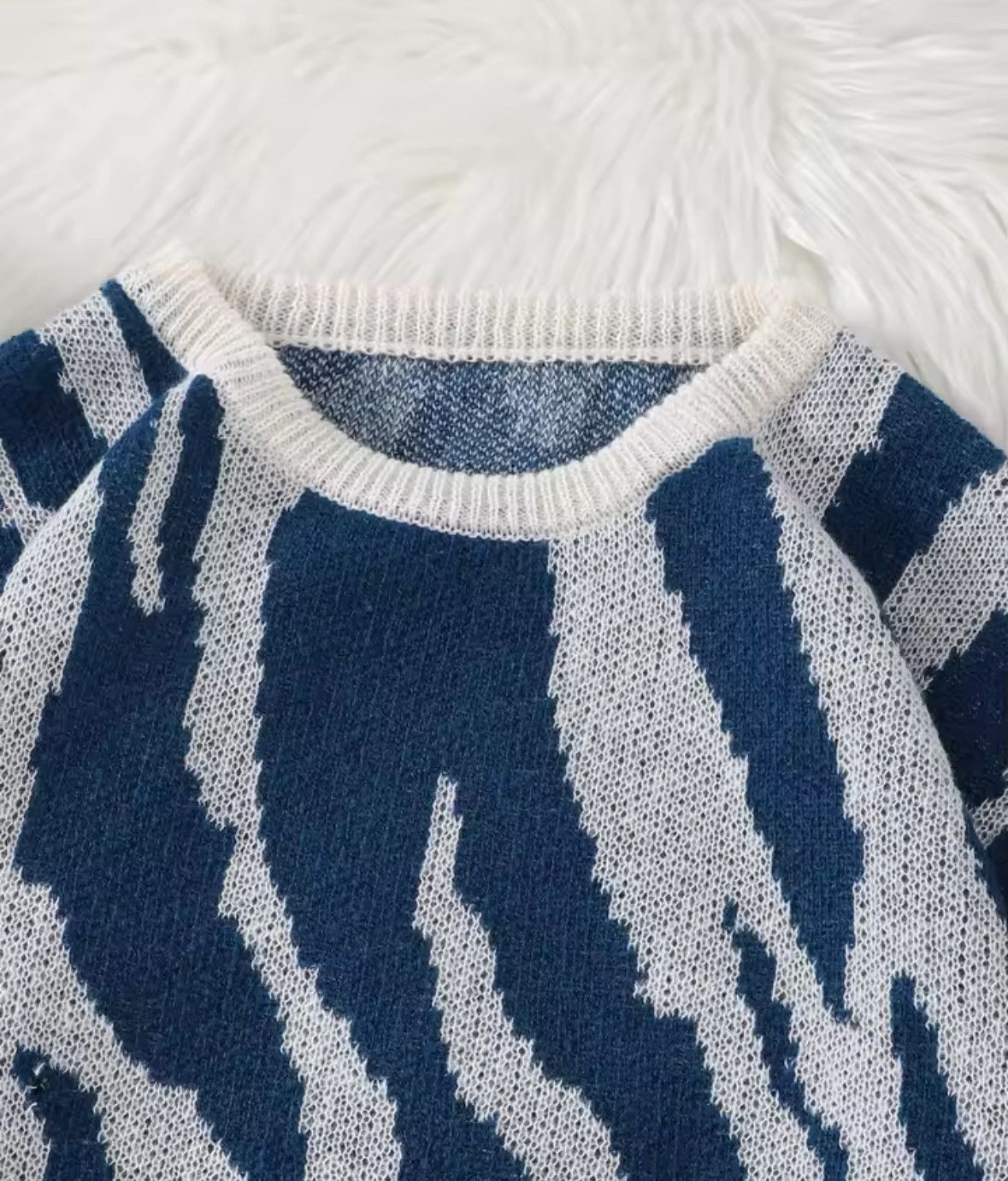Other Street Double Sided Blue Graffiti Sweater Jacquard Knitwear Size US L / EU 52-54 / 3 - 3 Thumbnail