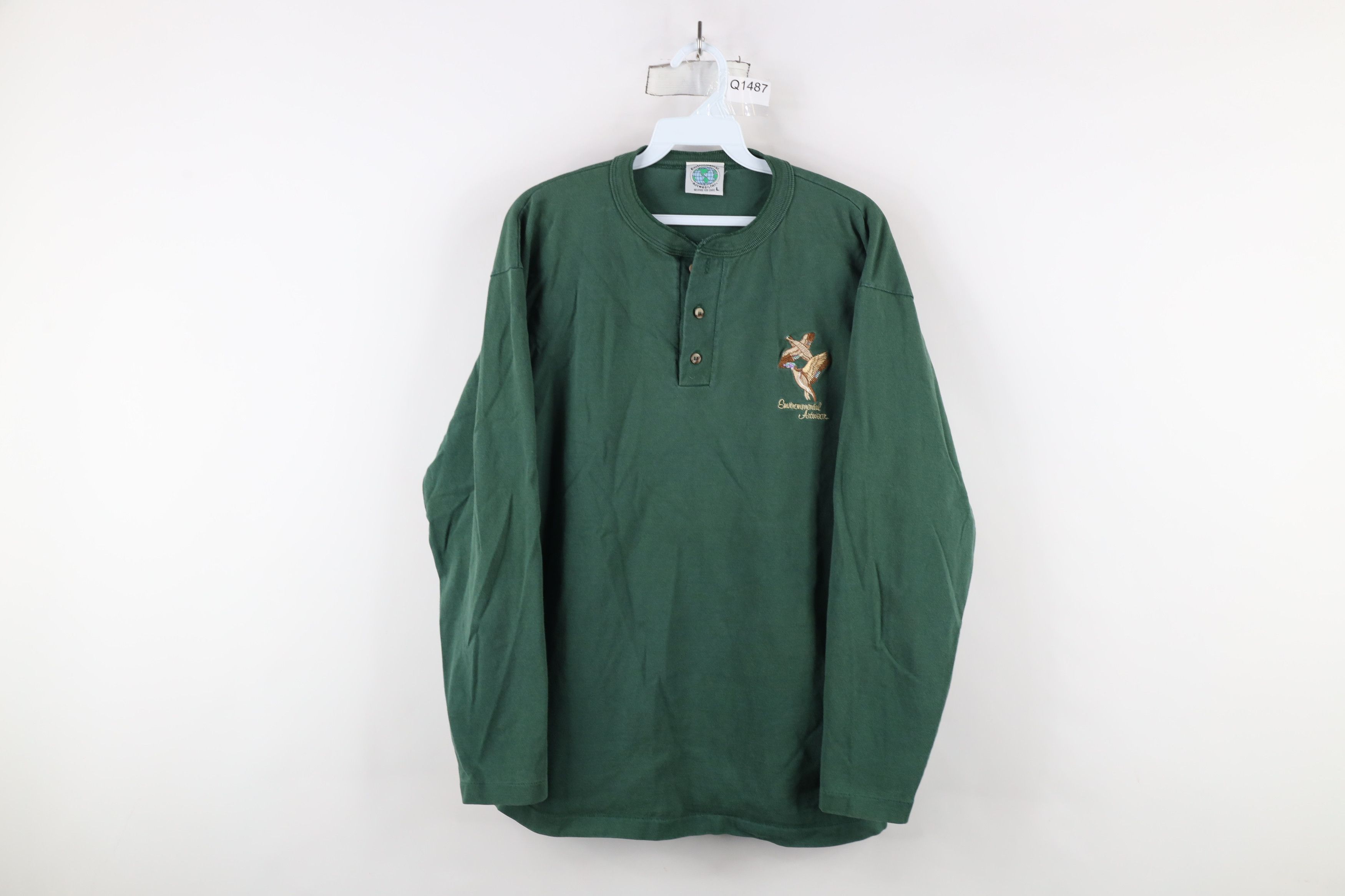 Vintage Vintage 90s Streetwear Environmental Art Henley T-Shirt USA Size US L / EU 52-54 / 3 - 1 Thumbnail