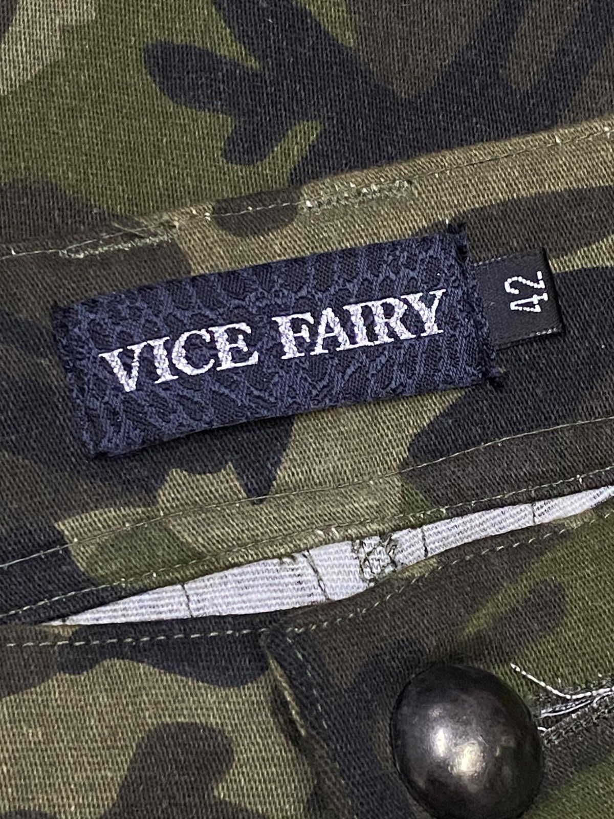 Japanese Brand Vice Fairy Multipocket Stretch Wide Leg Camo Cargo Pants Size US 30 / EU 46 - 11 Thumbnail