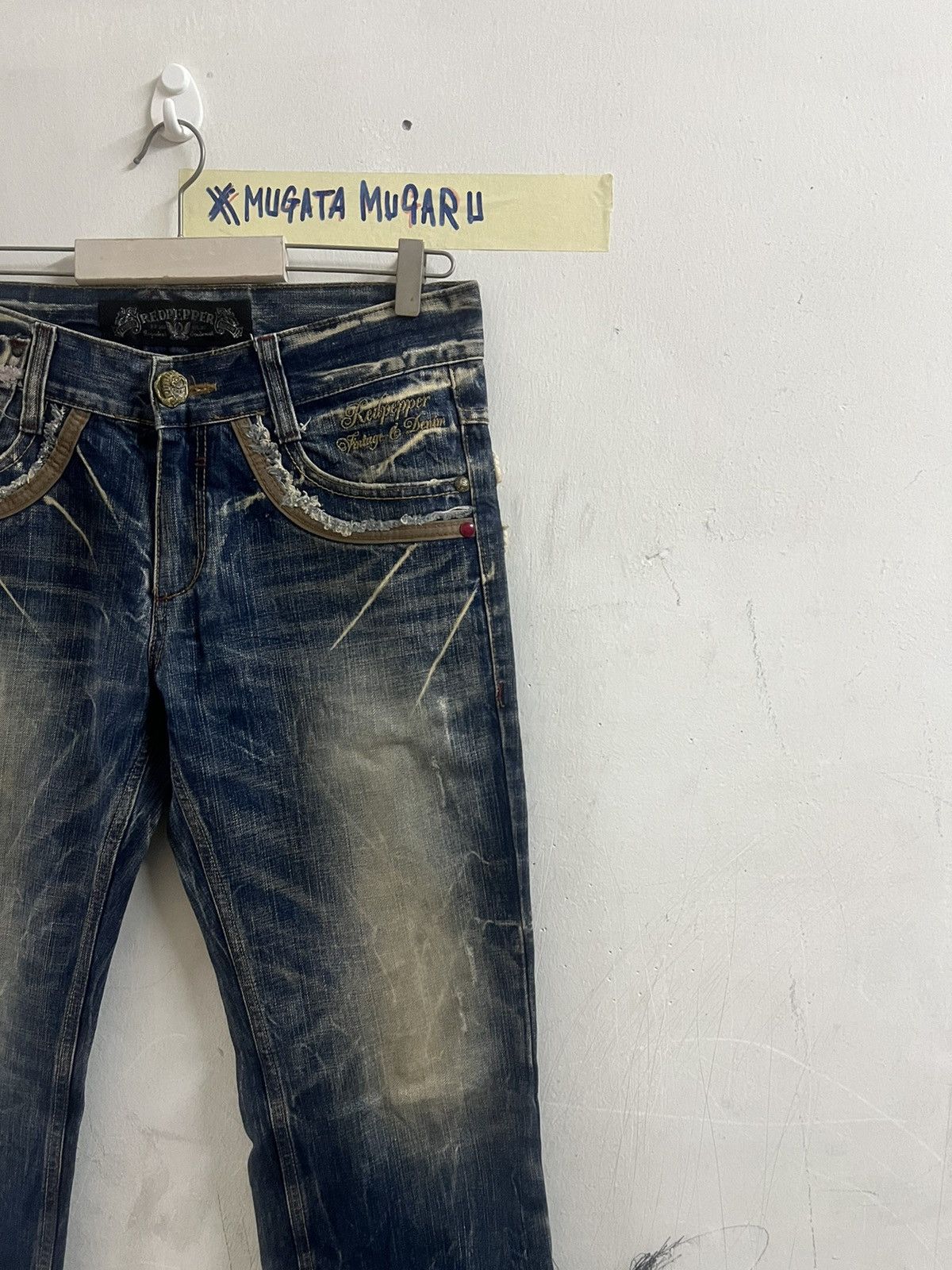 4GSELLER × Japanese Brand THRASHED RED PEPPER DISTRESSED DENIM PANT Size US 31 - 5 Thumbnail