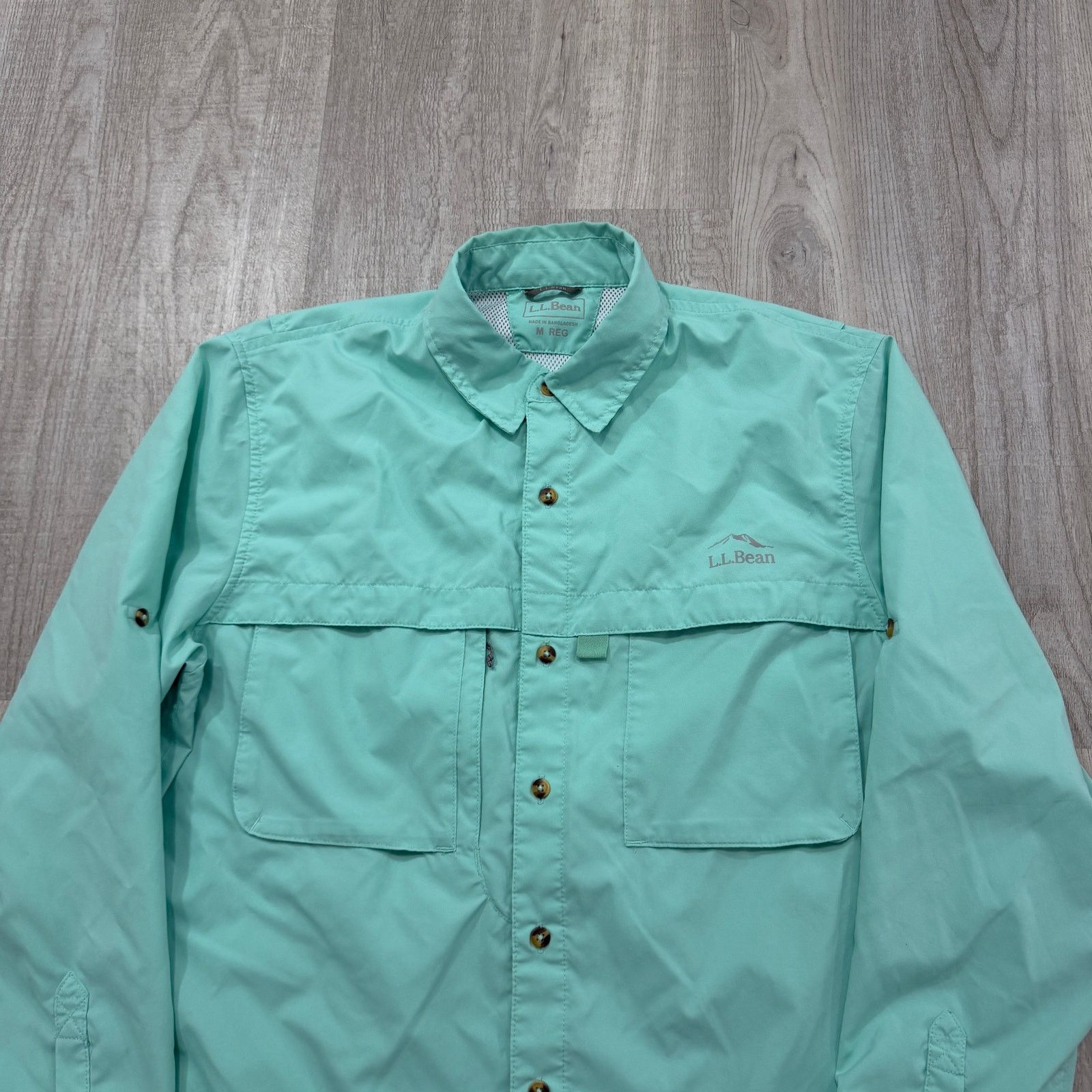L.L. Bean LL Bean Tropicwear Shirt Medium Teal Long Sleeve Button Size US M / EU 48-50 / 2 - 2 Thumbnail