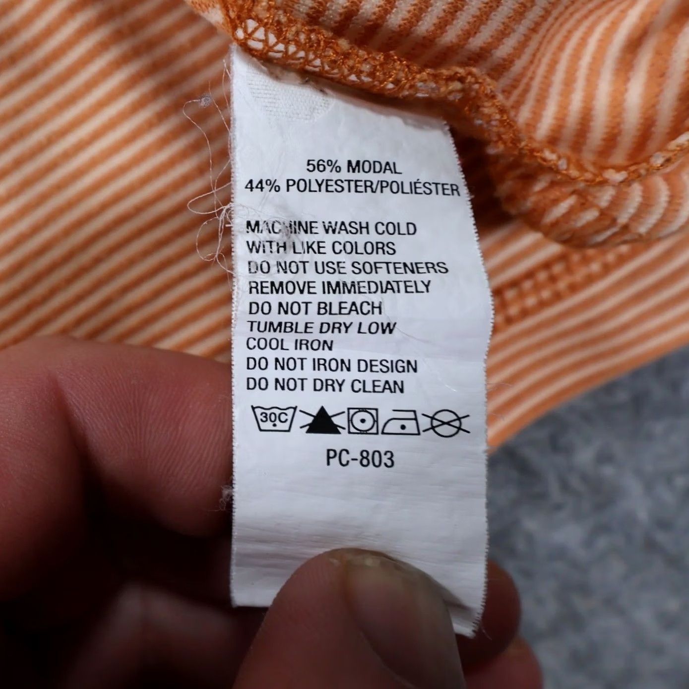 Van Heusen Van Heusen Polo Shirt Mens M Orange Striped Modal Blend Short Sleeve Size US M / EU 48-50 / 2 - 7 Thumbnail