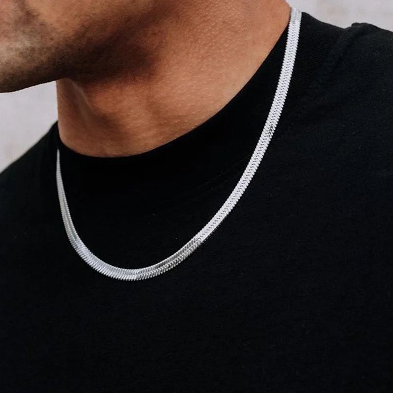 Jewelry × Vintage Flat Snake Chain Choker Necklace Size ONE SIZE - 1 Thumbnail