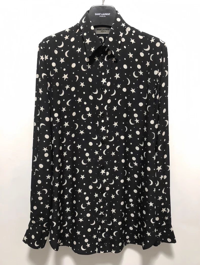 Saint Laurent Paris Saint Laurent Black and White Printed Shirt- DMC Size US L / EU 52-54 / 3 - 1 Thumbnail