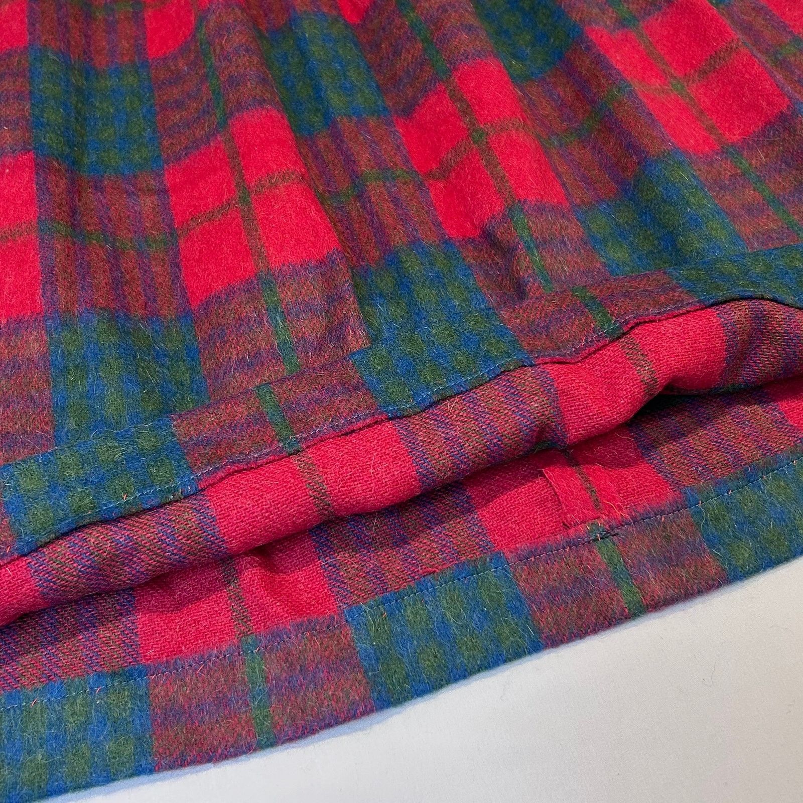 Handmade Vintage 80s Plaid Wool Blend hand-sewn Skirt 25" Size 25" / US 0 / IT 36 - 7 Thumbnail