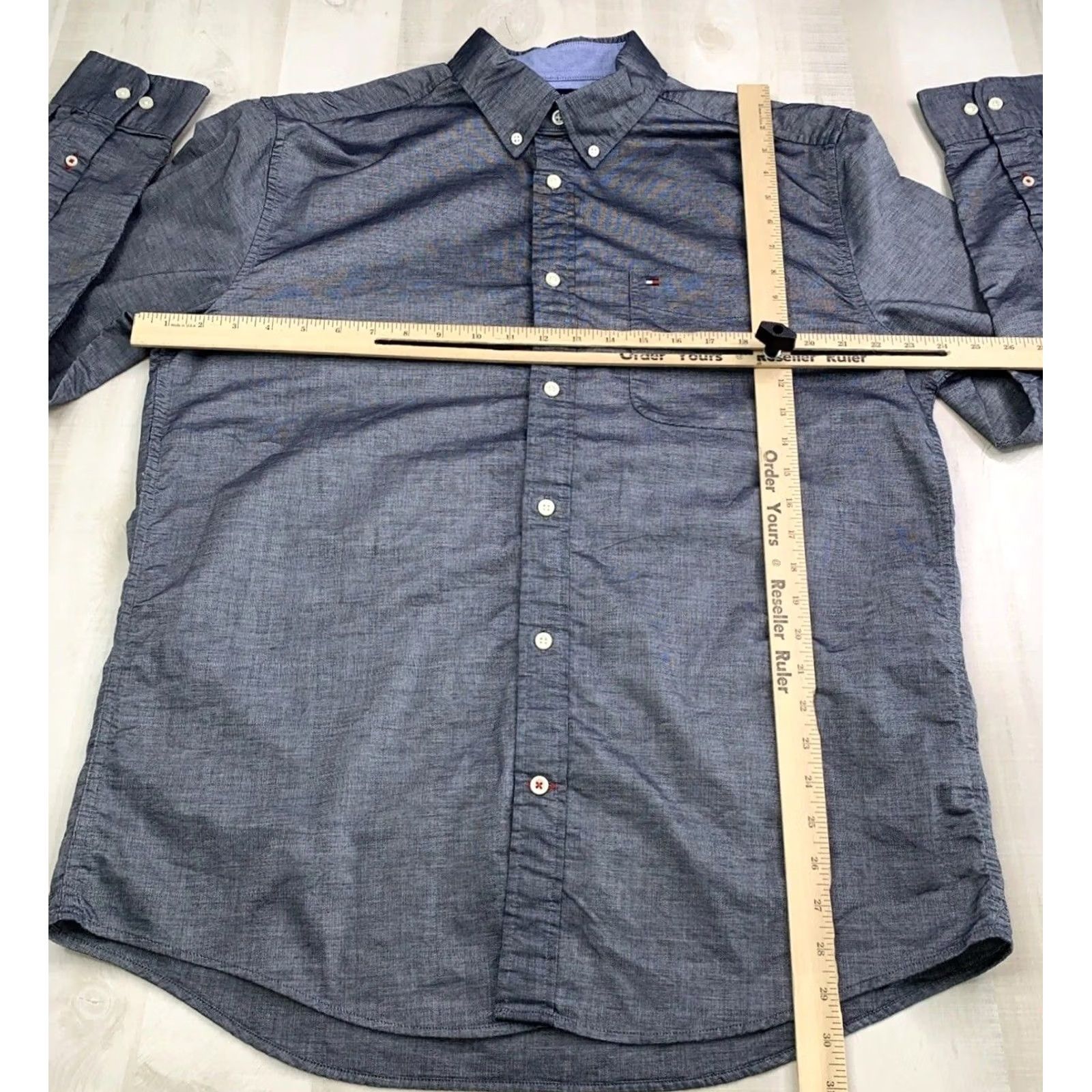 Tommy Hilfiger Tommy Hilfiger High-Sheen Stretch Woven Button-Down Oxford Men’s Shirt Large Gray Size US L / EU 52-54 / 3 - 4 Thumbnail