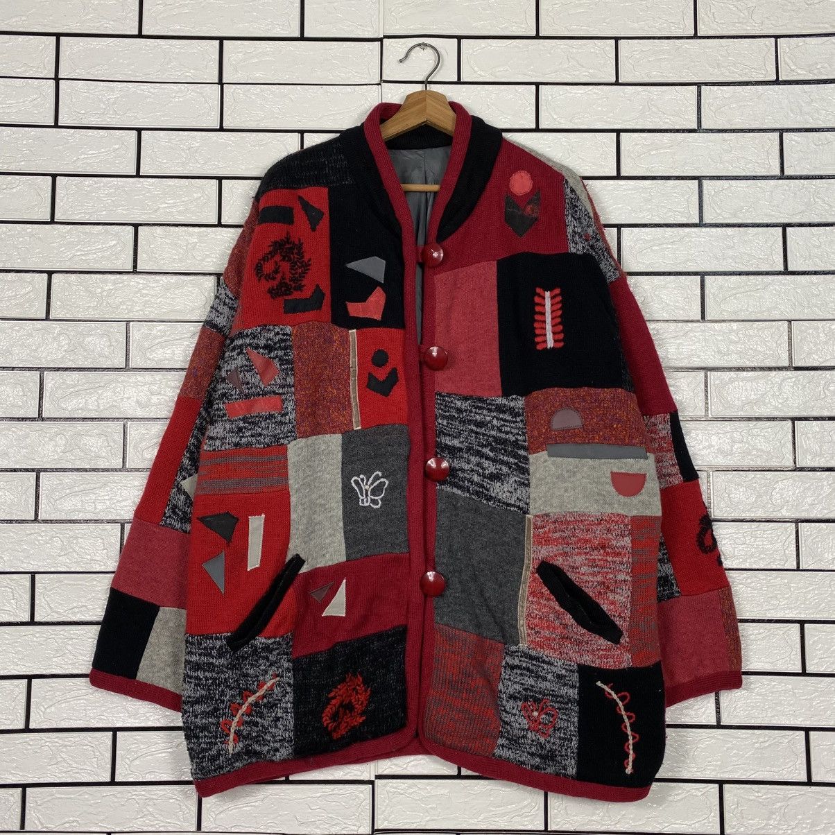 Japanese Brand Vintage Indigo Overcoat Jacket Patchwork Jacket Issey Miyake Size US M / EU 48-50 / 2 - 2 Thumbnail