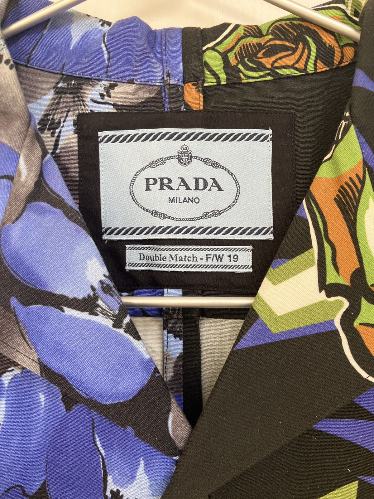 Prada Prada Double Match FW19 Heavyweight Poplin Bowling Shirts Size US S / EU 44-46 / 1 - 5 Thumbnail
