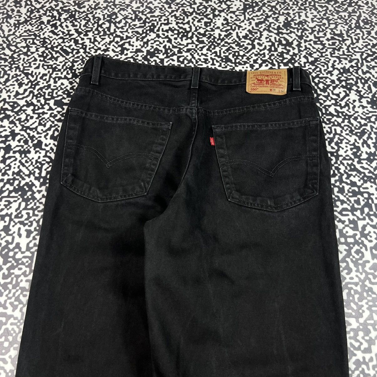 Levi's Vintage Clothing 38x34 Levis 550 Vintage Washed Black Denim Jeans USA Style Size US 38 / EU 54 - 3 Thumbnail