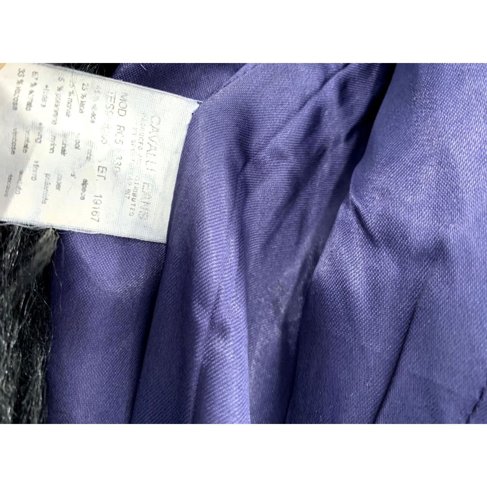 Vintage VINTAGE Cavalli Jeans Faux Fur Long Coat Purple Green Trim Women’s 8 CJ Made in Italy Overcoat 42 inch Fur Trim Womens Size 30" / US 8 / IT 44 - 5 Thumbnail