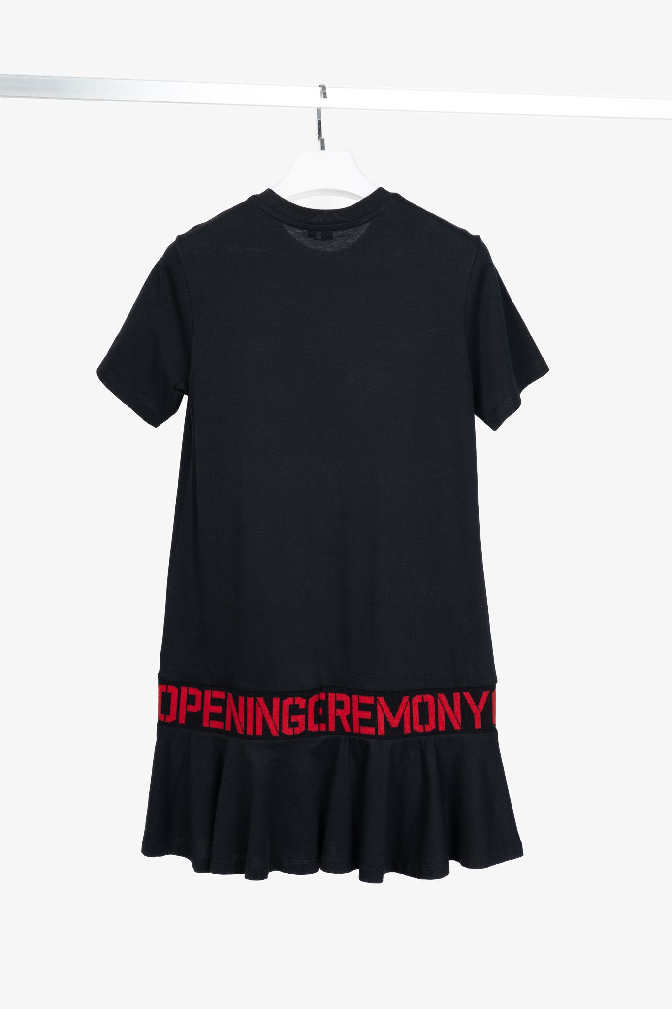 Opening Ceremony Opening Ceremony Black Cotton Flared-Hem Logo T-Shirt Dress Size XS / US 0-2 / IT 36-38 - 2 Thumbnail