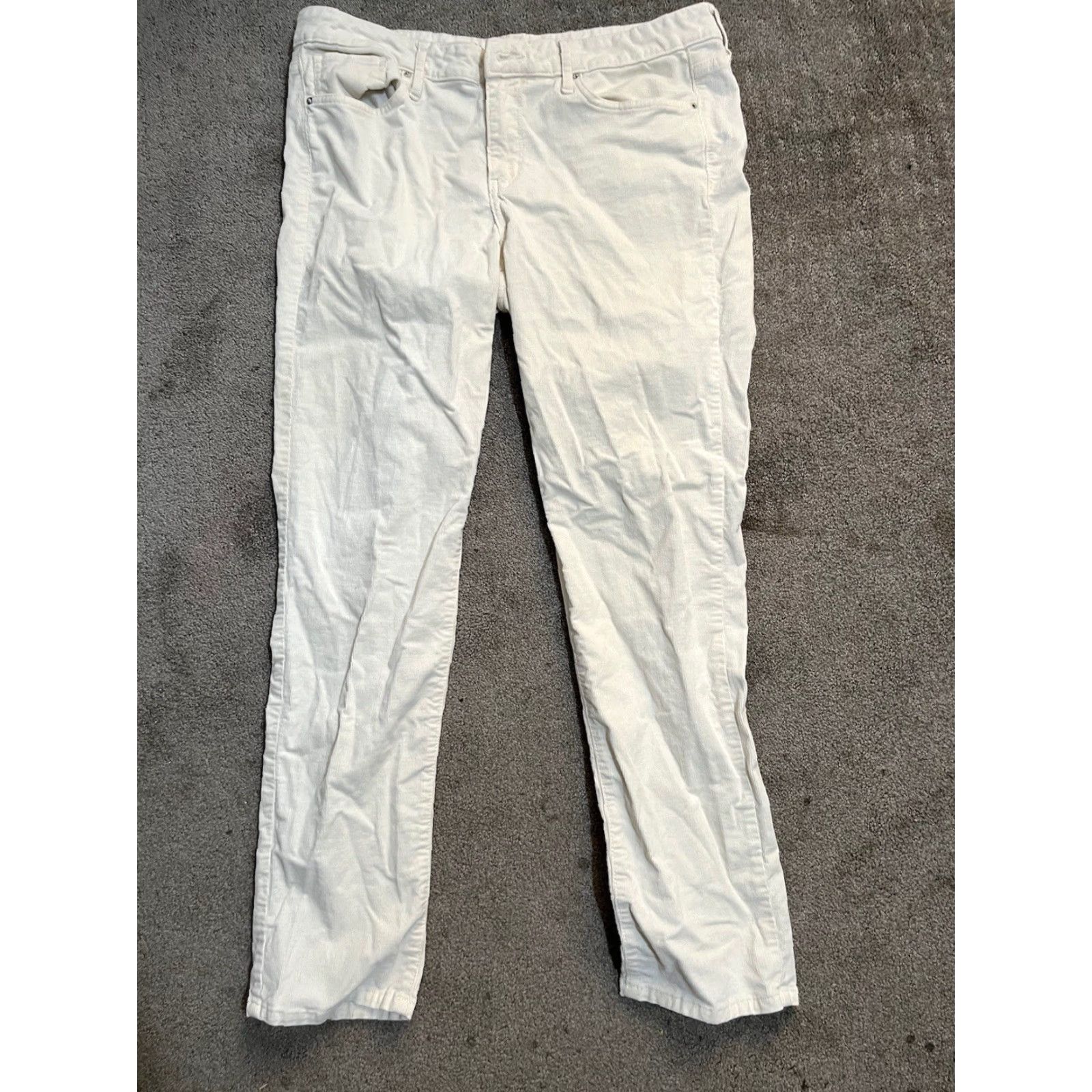 Calvin Klein Calvin Klein Low Rise Ultimate Skinny Corduroy Jeans Size (32x32) White Size 24" / US 00 / IT 34 - 3 Thumbnail