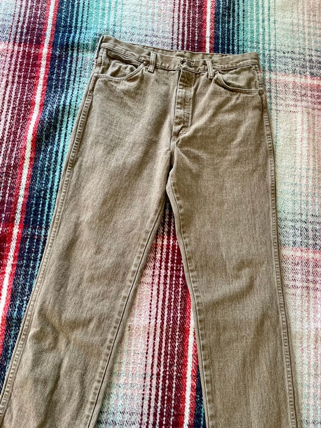 Wrangler 90s Wrangler 936 Slim Fit Cowboy Cut Tan Jeans 33x33 Size US 33 - 2 Thumbnail