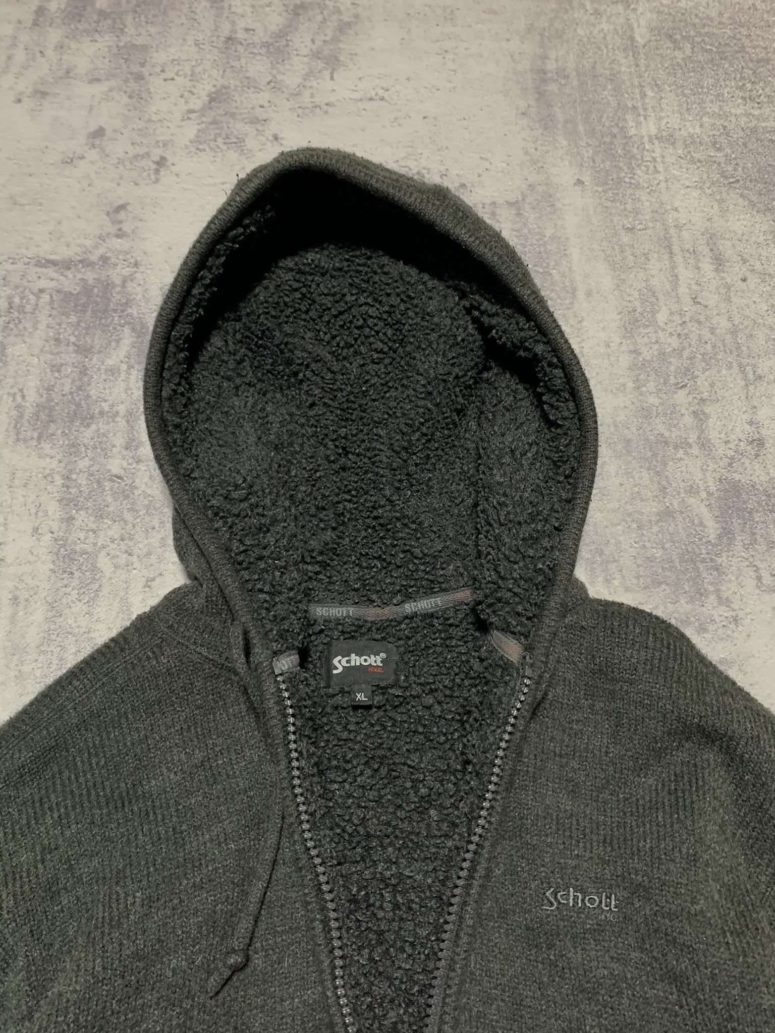 Schott Schott Sherpa Knitted Jacket Size XL Size US XL / EU 56 / 4 - 8 Thumbnail