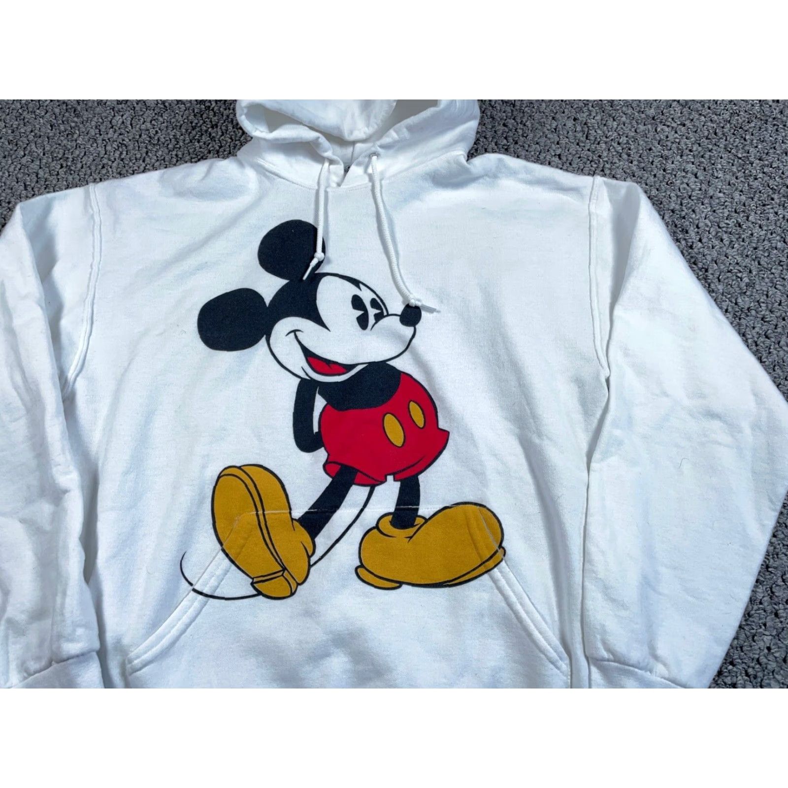 Disney Disney Mickey Mouse Print Hoodie Adult Large White Sweatshirt 50-50 Y2K Vintage Cartoon 90s Mens Pullover Hoodie Size US L / EU 52-54 / 3 - 4 Thumbnail