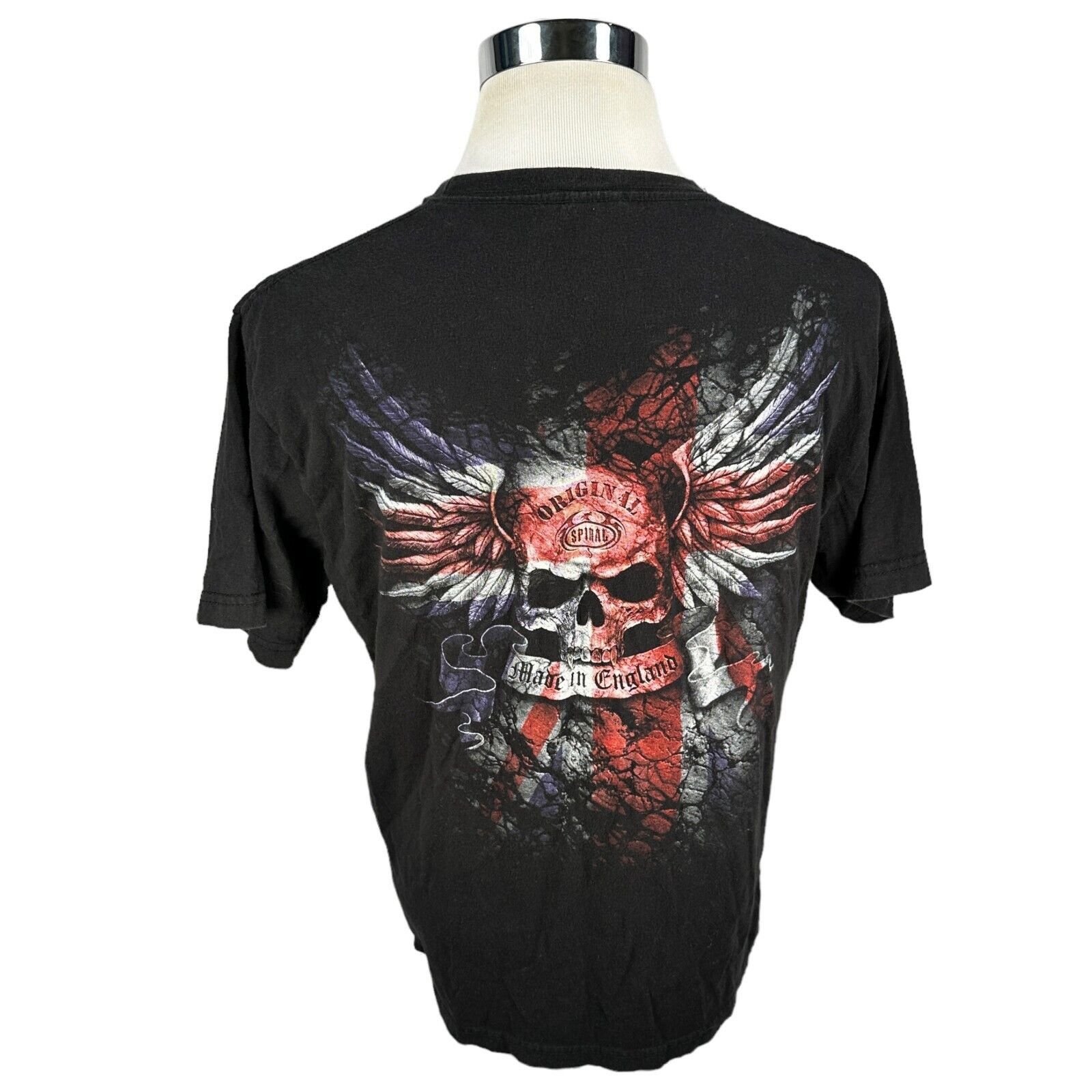 The Unbranded Brand Vintage Spiral T-Shirt Men Large Black Cotton Horror UK Flag Size US L / EU 52-54 / 3 - 4 Thumbnail