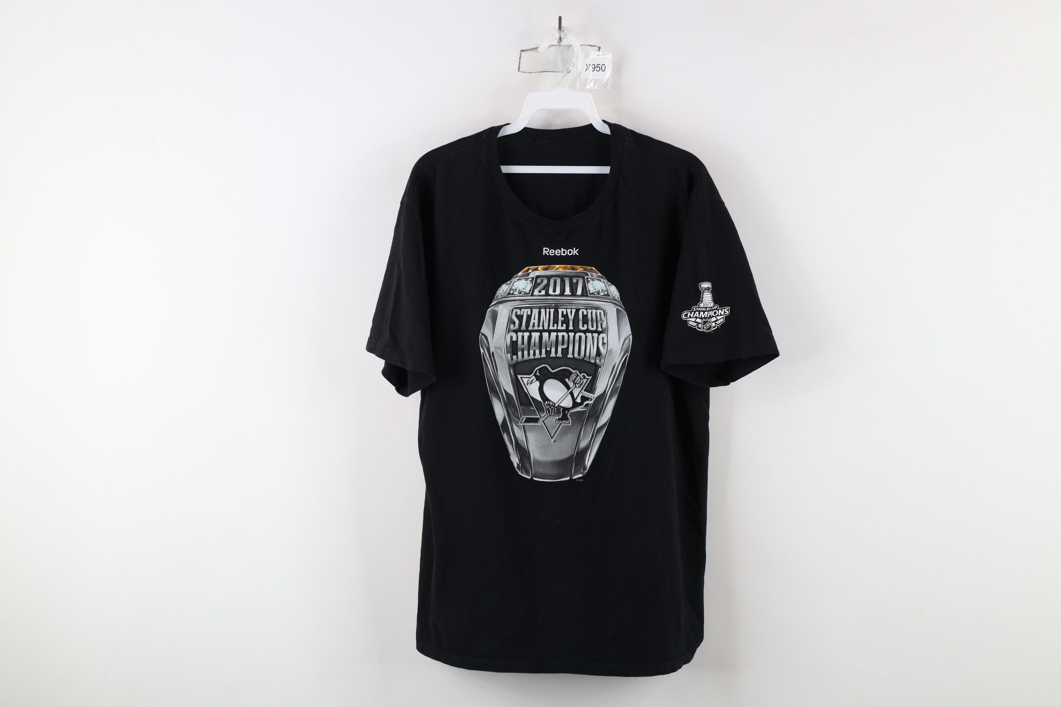 Reebok × Vintage Vintage Y2K Reebok Penguins Stanley Cup Champs Ring T-Shirt Size US L / EU 52-54 / 3 - 1 Thumbnail