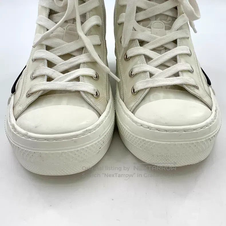 Dior Dior White logo printed lace-up casual flat high-top sneak Size US 5.5 / IT 35.5 - 8 Thumbnail