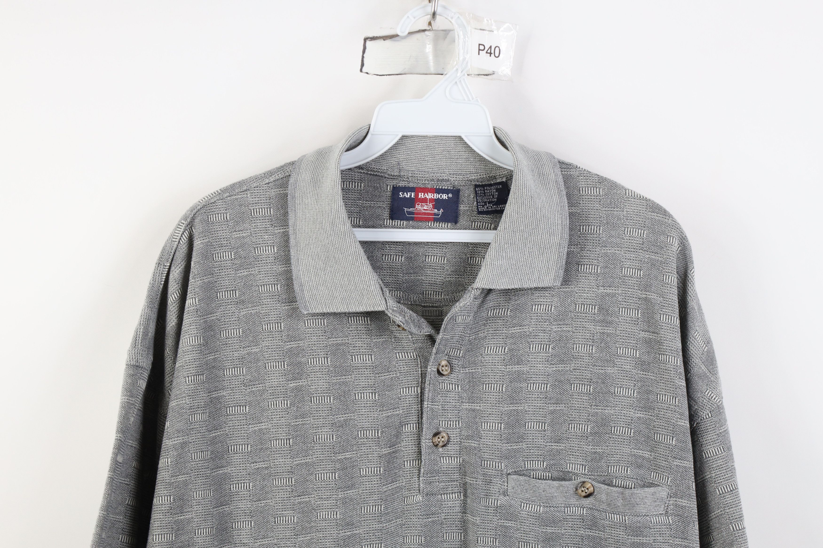Vintage Vintage 90s Streetwear Checkered Pullover Polo Shirt Gray Size US L / EU 52-54 / 3 - 2 Thumbnail