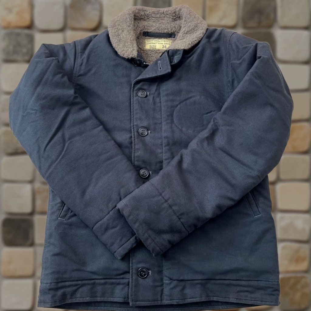 Buzz Rickson's Buzz Rickson's Navy N-1 Deck Jacket USN Stencil Size S Alpaca Lining Navy Crew/Custom Patches Mens Jacket Size US S / EU 44-46 / 1 - 1 Thumbnail