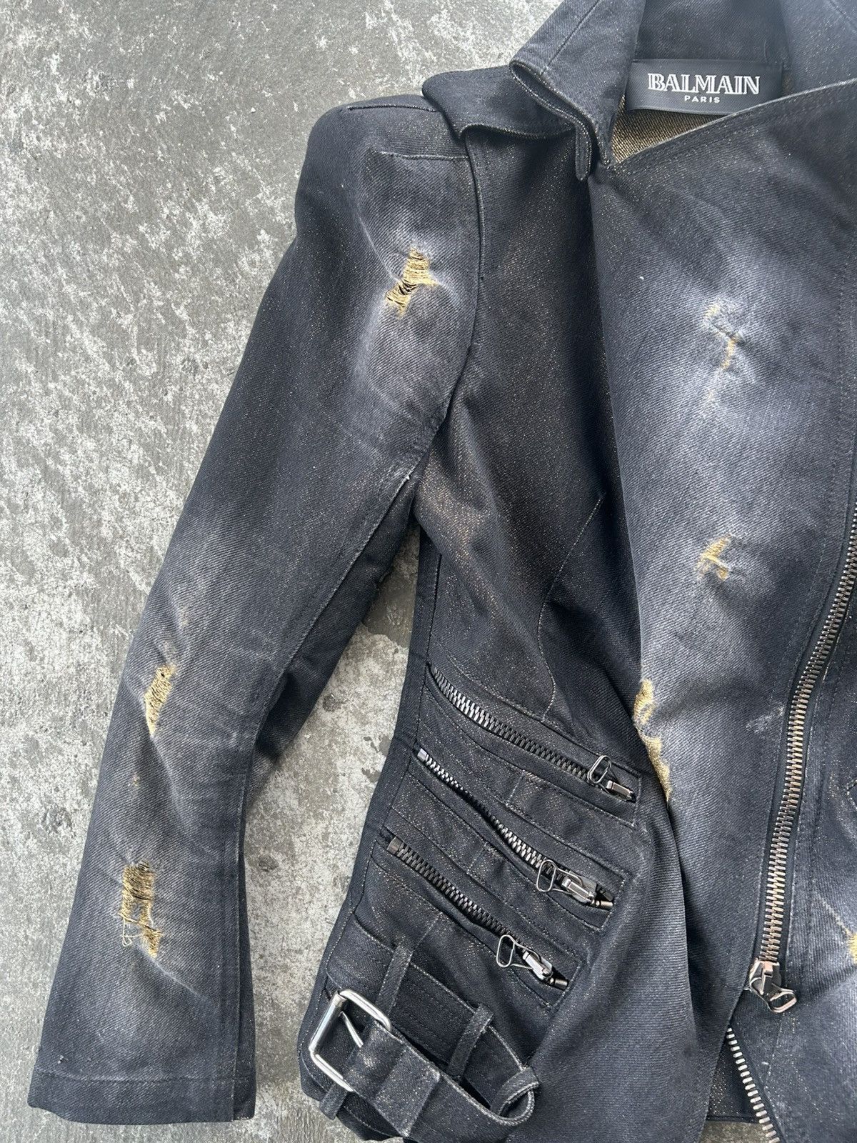 Balmain Balmain by Decarnin AW11 Distressed Biker Jacket Size US XS / EU 42 / 0 - 4 Thumbnail