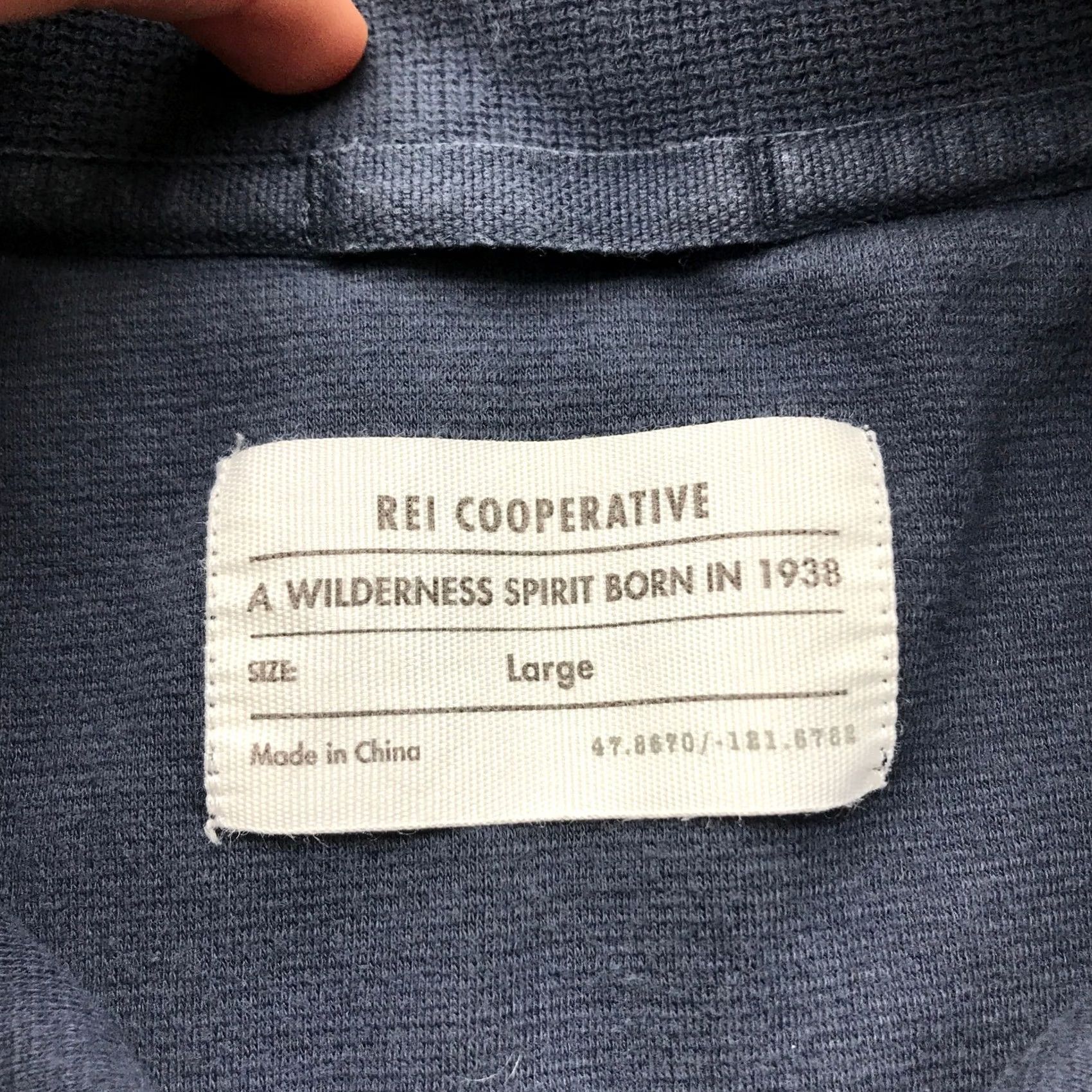Vintage REI Coop Pullover Sweater Mens L Blue Henley Mock Neck Knit Casual Outdoor Old Navy? Size US L / EU 52-54 / 3 - 3 Thumbnail