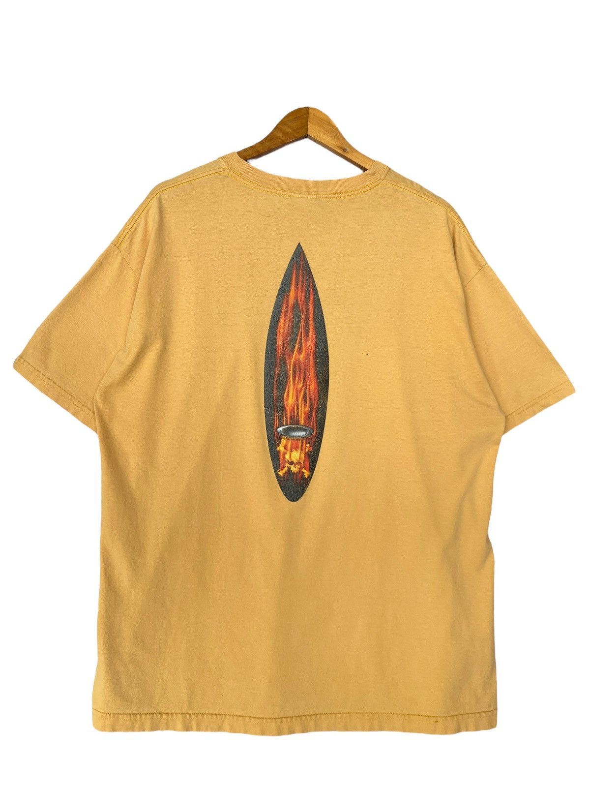 Oakley Vintage Oakley Flame Sunfaded Yellow Shirt Size US XL / EU 56 / 4 - 3 Thumbnail