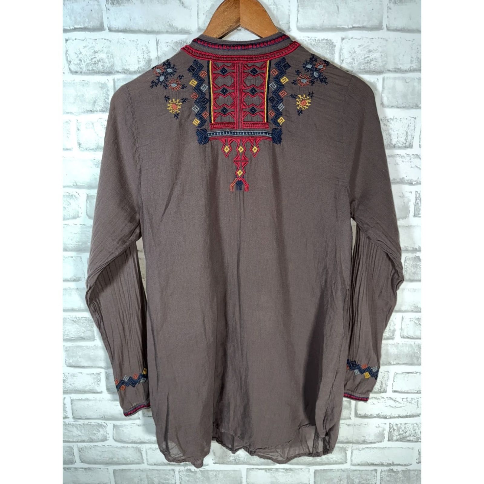 Johnny Was Johnny Was BIYA Embroidered Tunic Shirt Womens S Multicolor Cotton Size S / US 4 / IT 40 - 8 Thumbnail