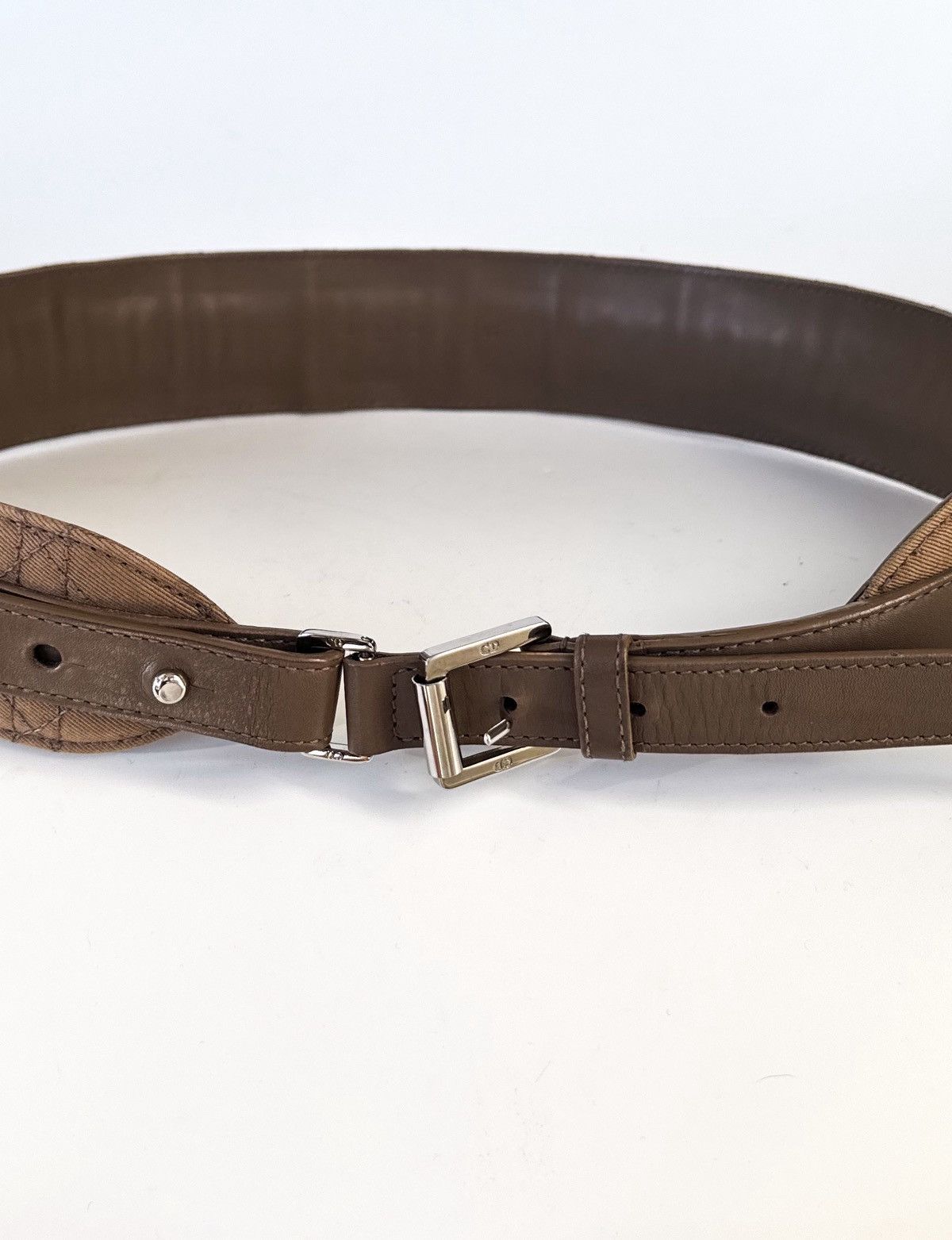 Dior Christian Dior khaki olive brown belt quilted Cannage Size ONE SIZE - 13 Thumbnail