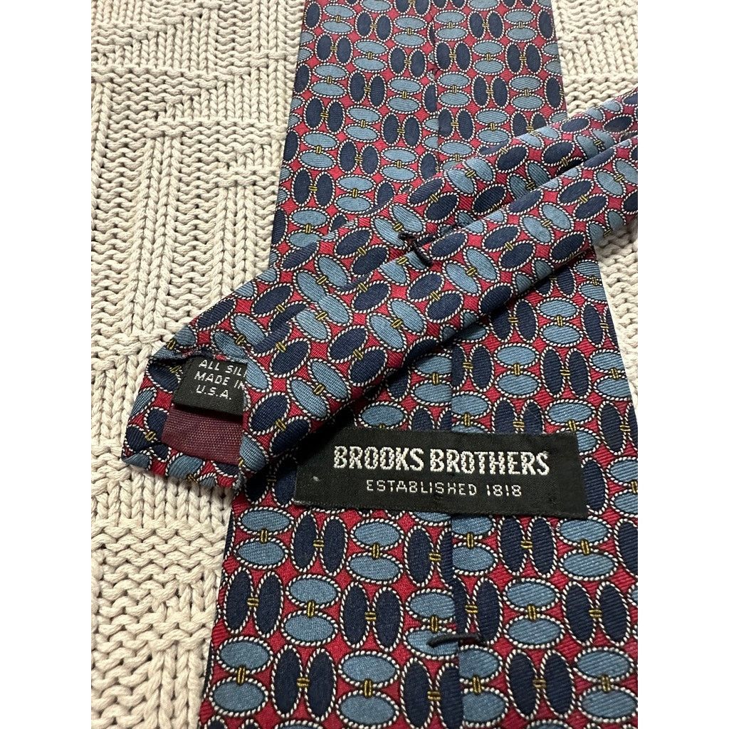 Brooks Brothers Vintage Brooks Brothers navy geometric silk tie Size ONE SIZE - 4 Thumbnail