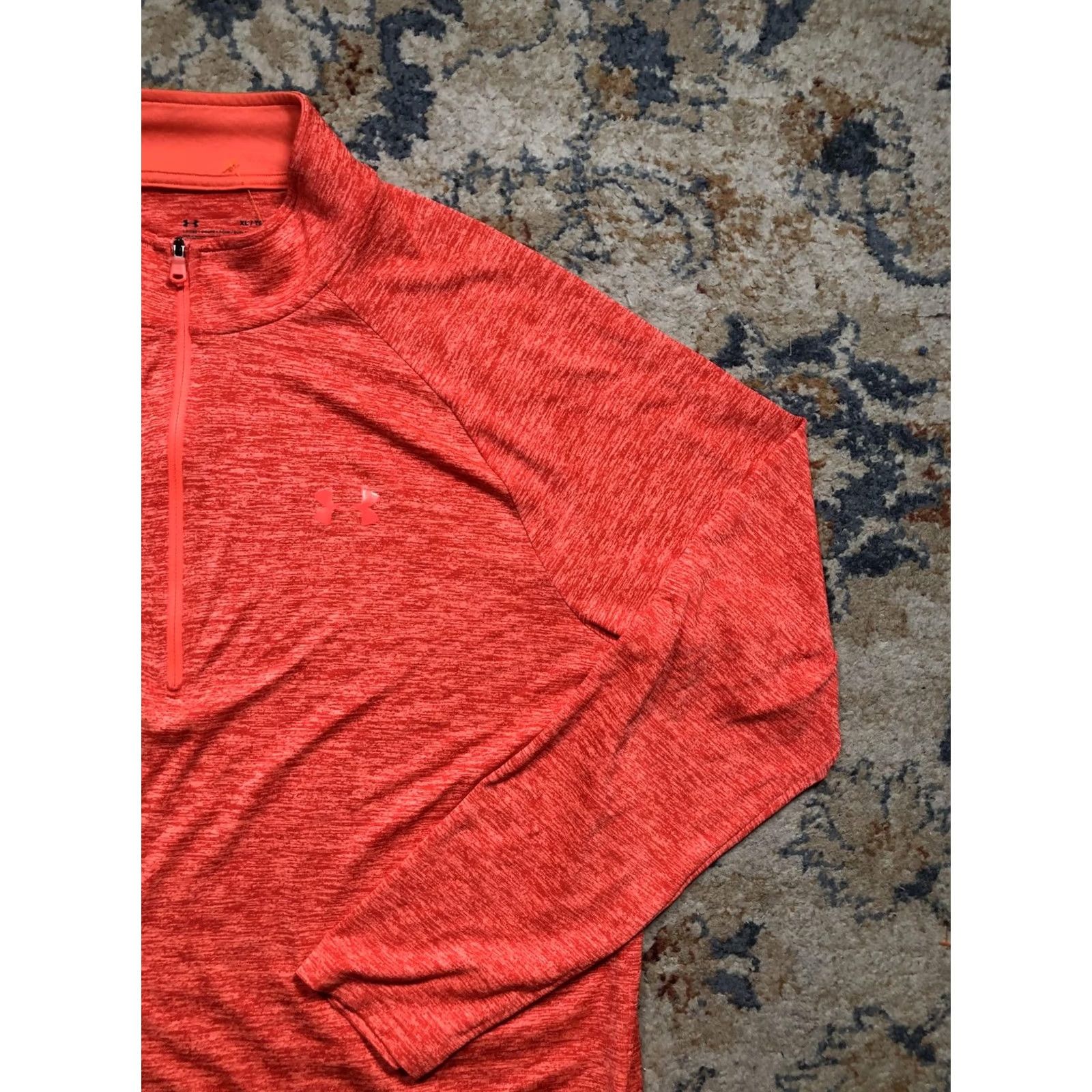 Under Armour Under Armour HeatGear Pullover Mens XL Red 1/4 Zip Mock Neck Long Sleeve Running Gym Training Lightweight Moisture Wicking Size US XL / EU 56 / 4 - 4 Thumbnail
