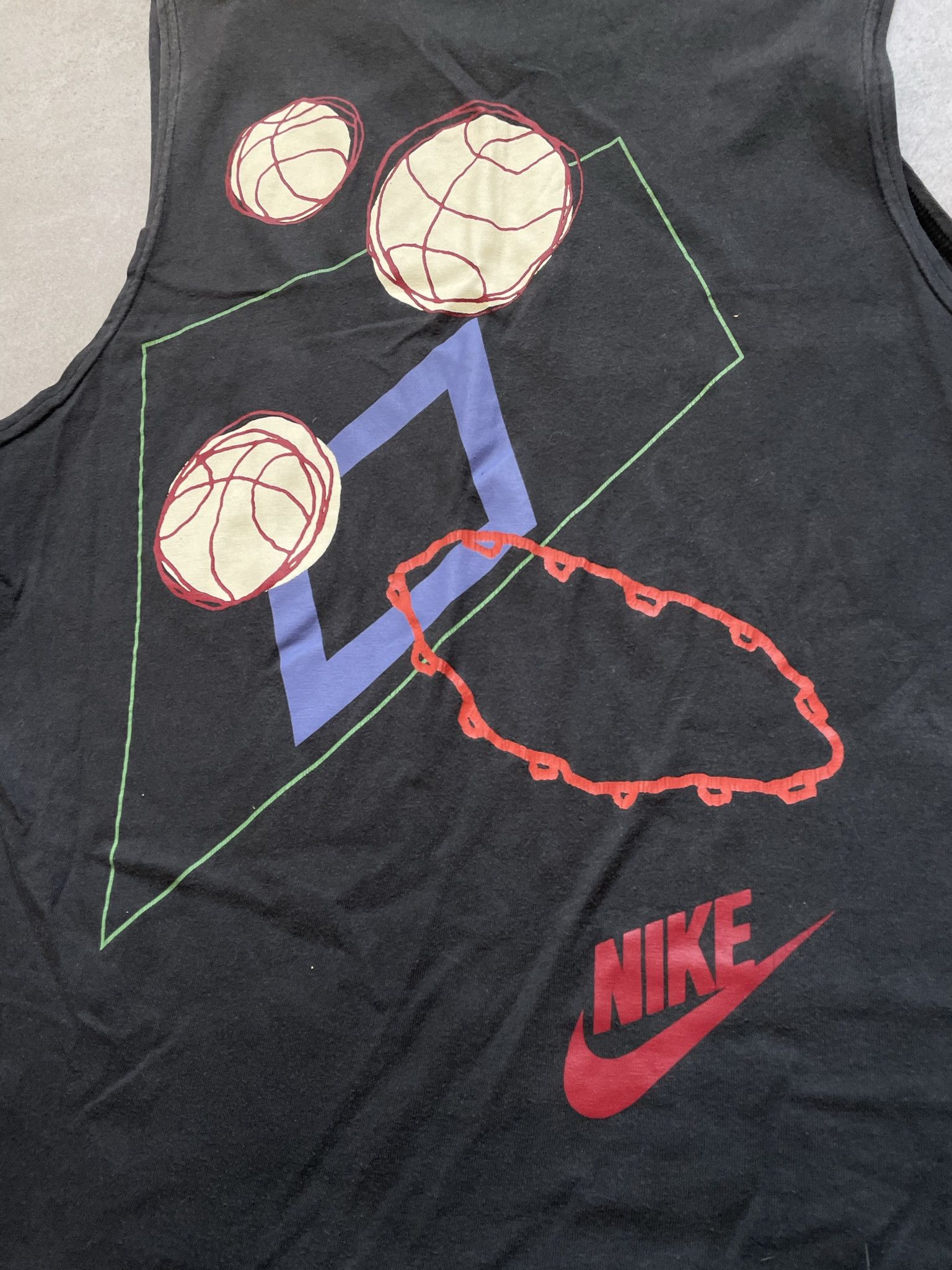 Nike × Vintage VINTAGE NIKE WASHED BASKETBALL HOOP HEROES TANK TOP Size US M / EU 48-50 / 2 - 3 Thumbnail