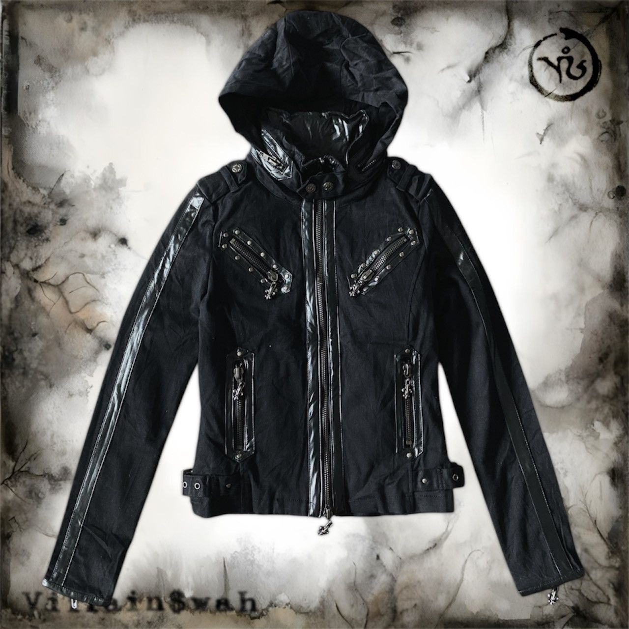 ジャケット・アウター archive gimmick jacket ekam 14th gantz D.i.a Graveyard Studden Punk Jacket - Leather Jackets