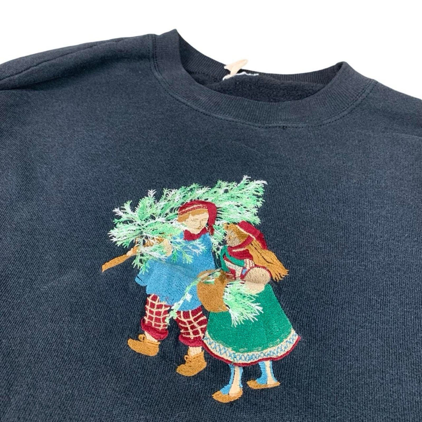 American Retro × Vintage Vintage Cottagecore Embroidered Holiday Christmas Sweatshirt Size L / US 10 / IT 46 - 1 Thumbnail