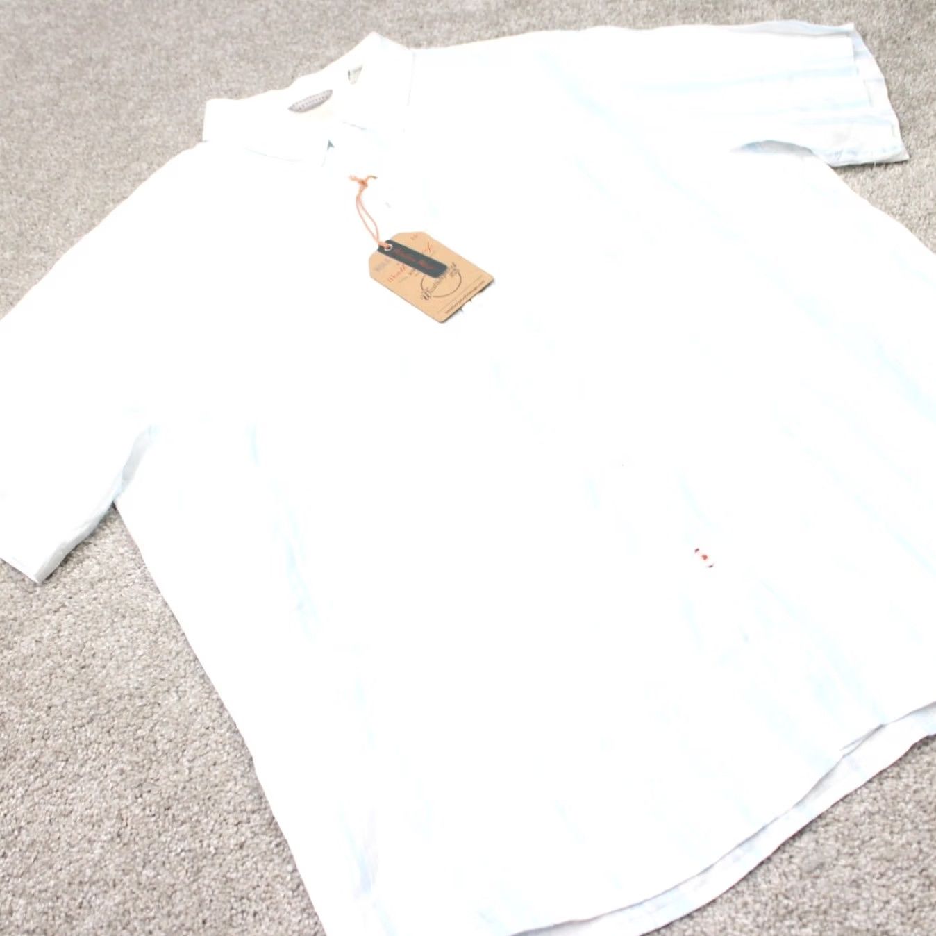 Weatherproof Weatherproof Mens 2XL XXL Blue Linen Short Sleeve Button Shirt NWT Washable Size US XXL / EU 58 / 5 - 5 Thumbnail